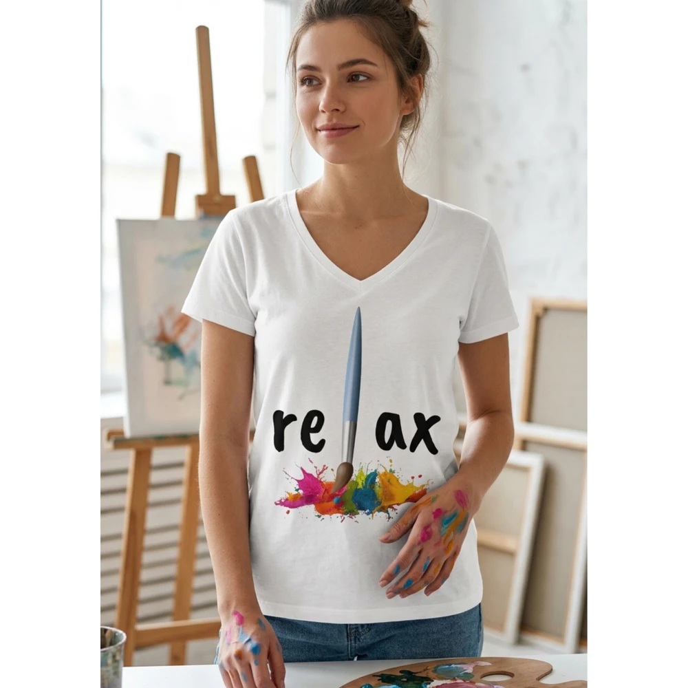 Relax Typografie Farbspritzer Design Geschenk Künstler