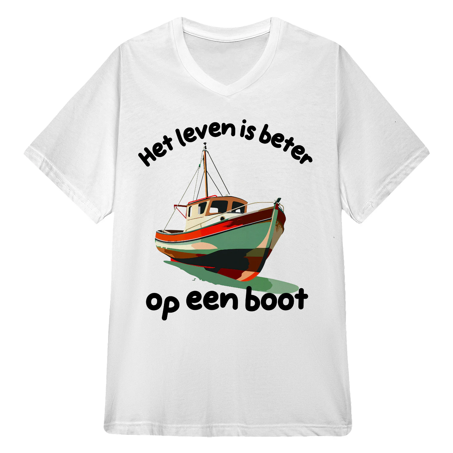 Het Leven Is Beter Op Een Boot – Vintage Zeilboot Design