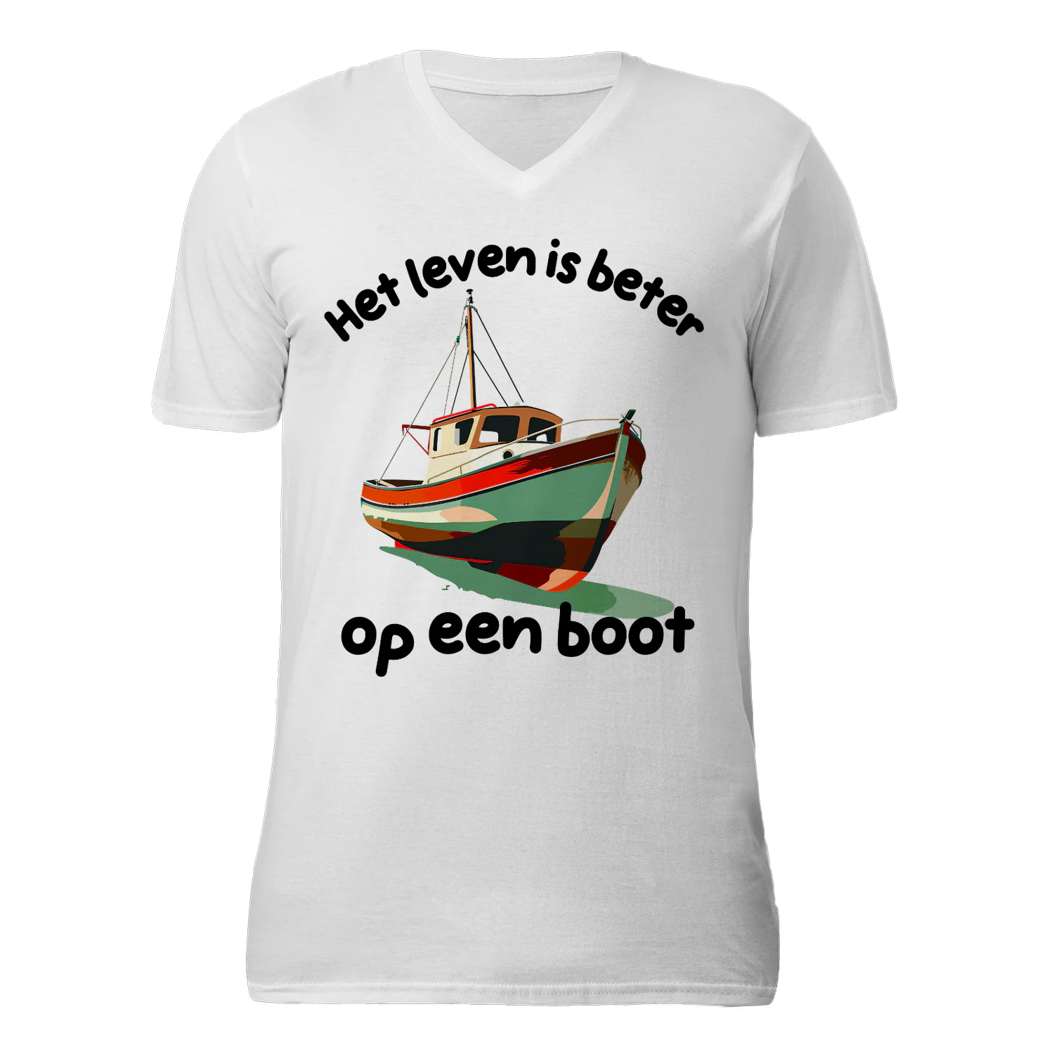 Het Leven Is Beter Op Een Boot – Vintage Zeilboot Design