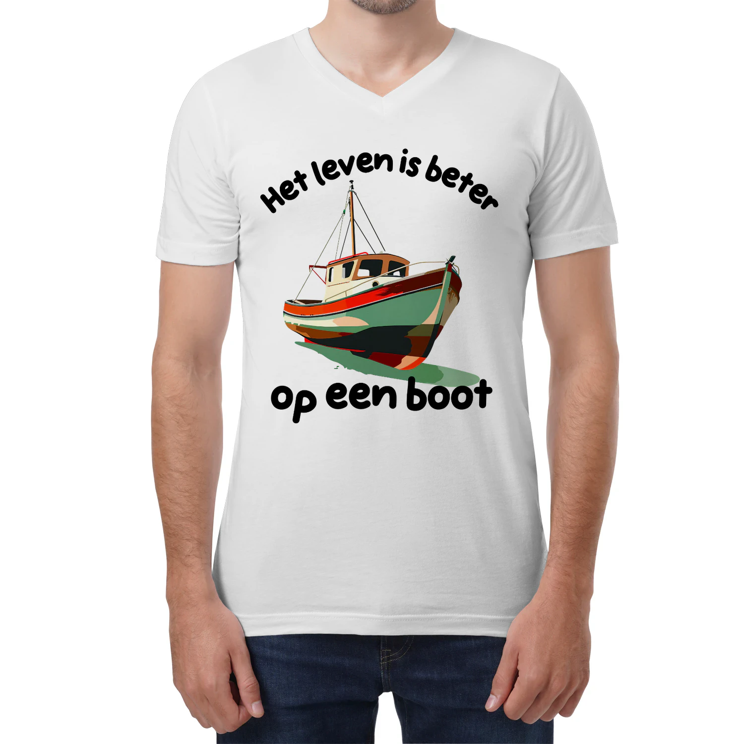 Het Leven Is Beter Op Een Boot – Vintage Zeilboot Design