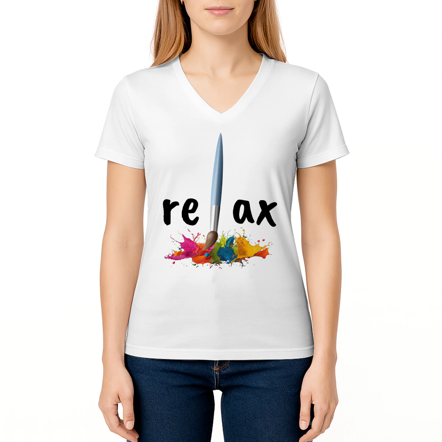 Relax Typografie Farbspritzer Design Geschenk Künstler