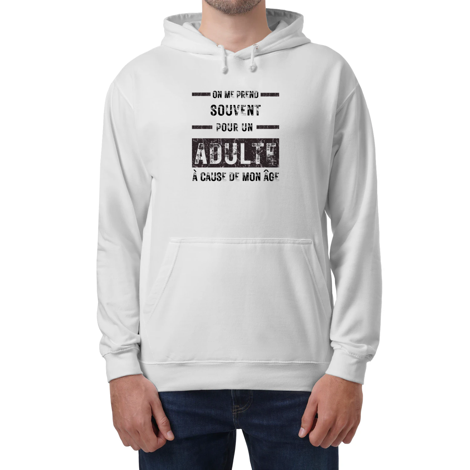 Hoodie Humour Ado 'On Me Prend pour un Adulte' | Cadeau Anniversaire Sarcastique Ado | Hoodie Citation Drôle