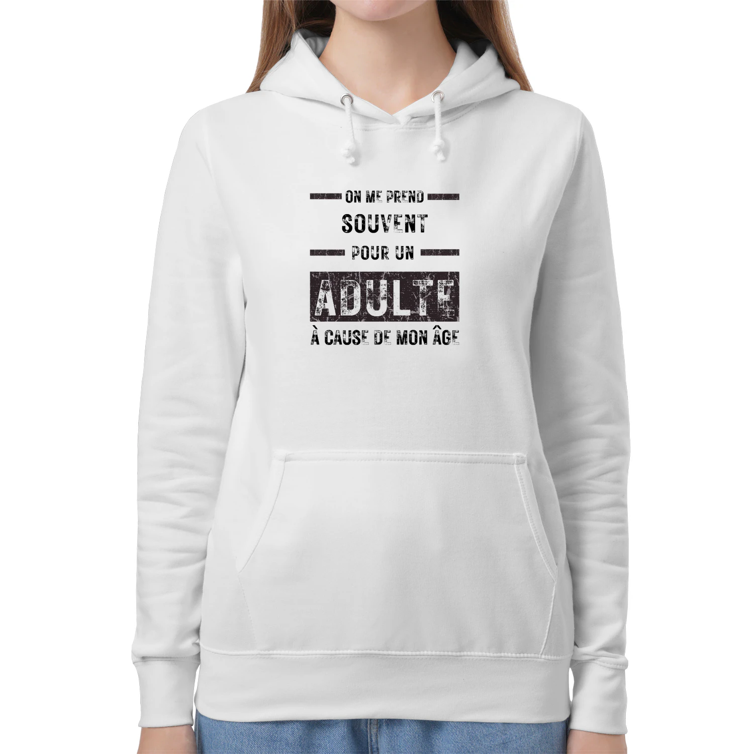 Hoodie Humour Ado 'On Me Prend pour un Adulte' | Cadeau Anniversaire Sarcastique Ado | Hoodie Citation Drôle
