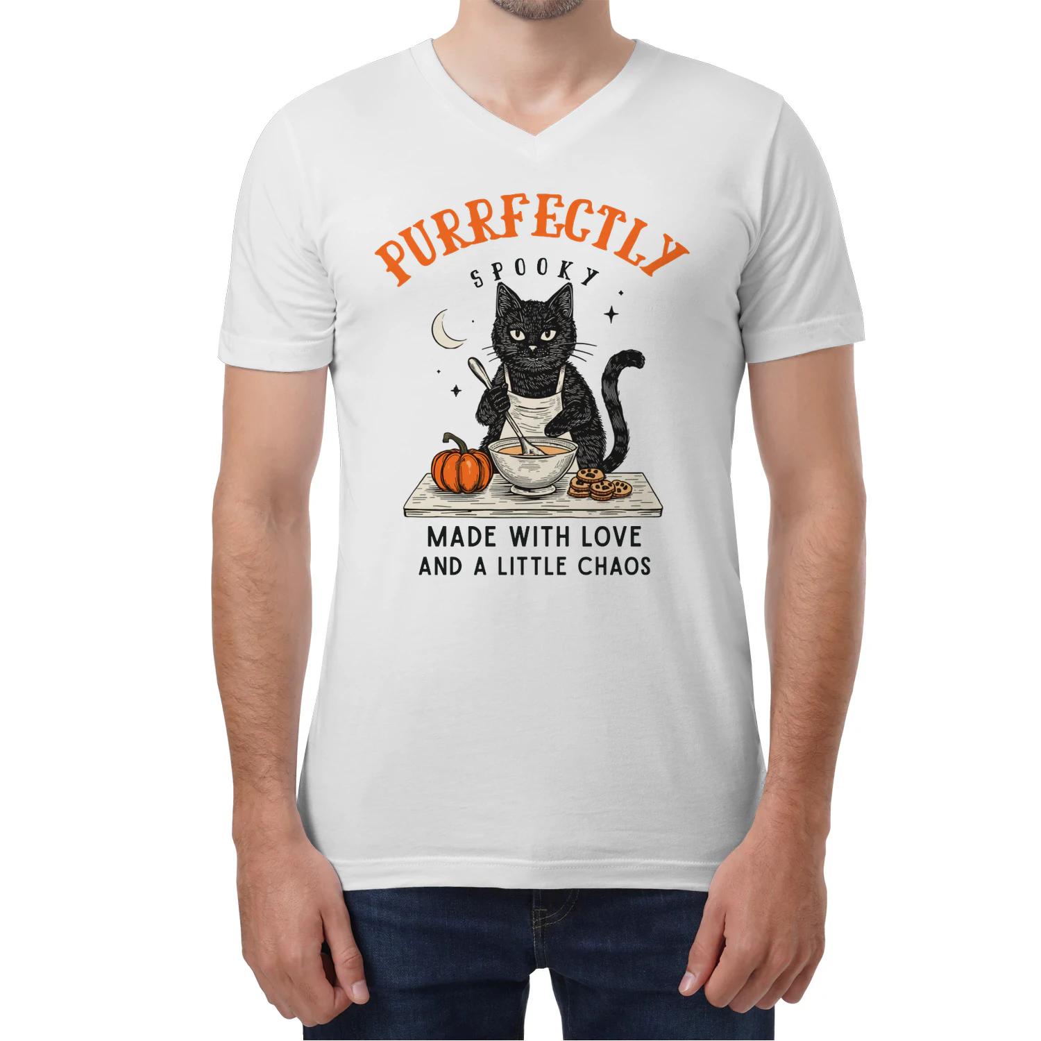 Komfort Colors® Kitty Kekse Shirt Spooky Season T-Shirt Schwarze Katze Halloween Herbst TShirt Vintage Backen Kürbis T-Shirt Katzenliebhaber Herbstgeschenk