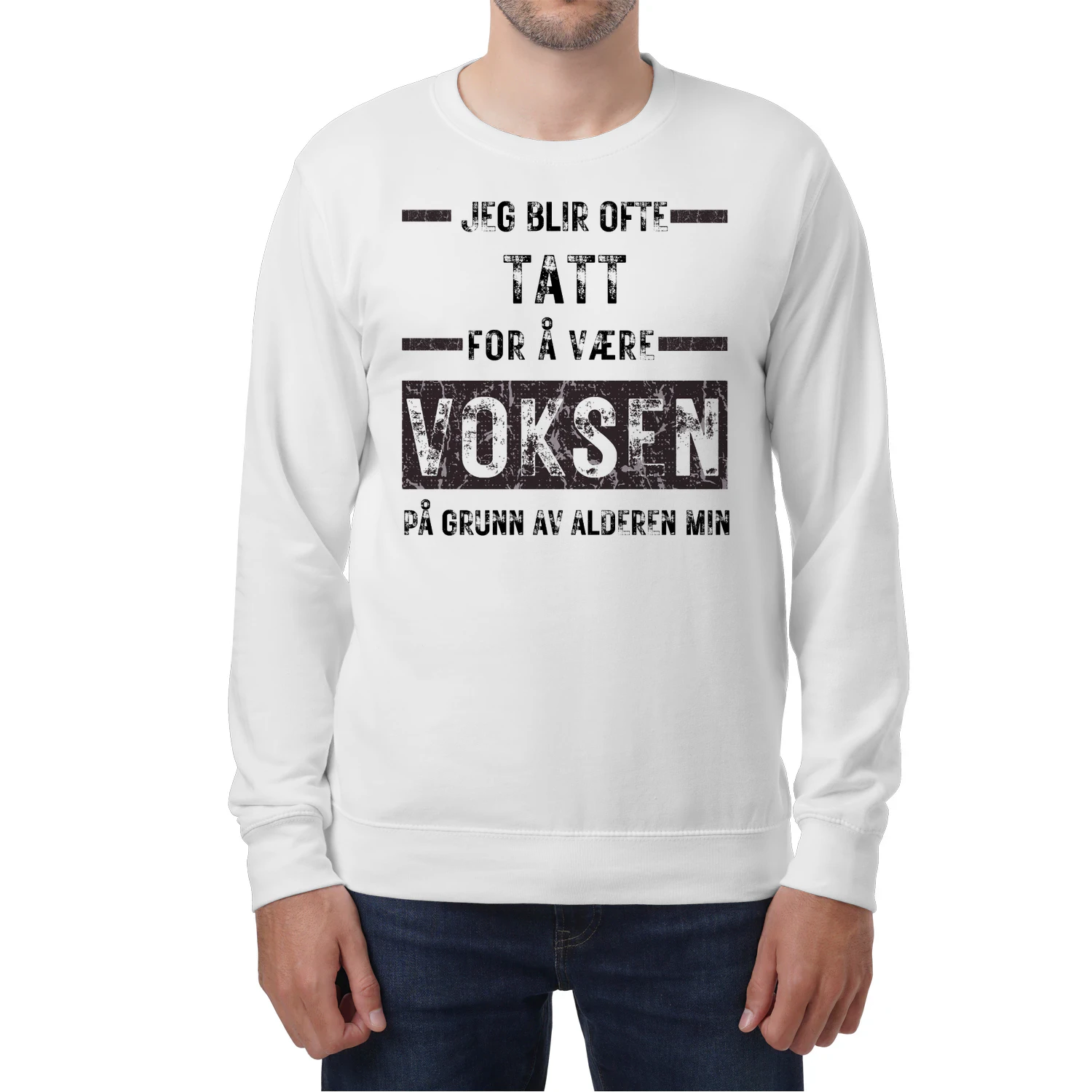 Sweatshirt Morsom Tenåring T-skjorte 'Blir Tatt for Voksen' | Sarkastisk Bursdagsgave Ungdom | Sitat T-skjorte Humor