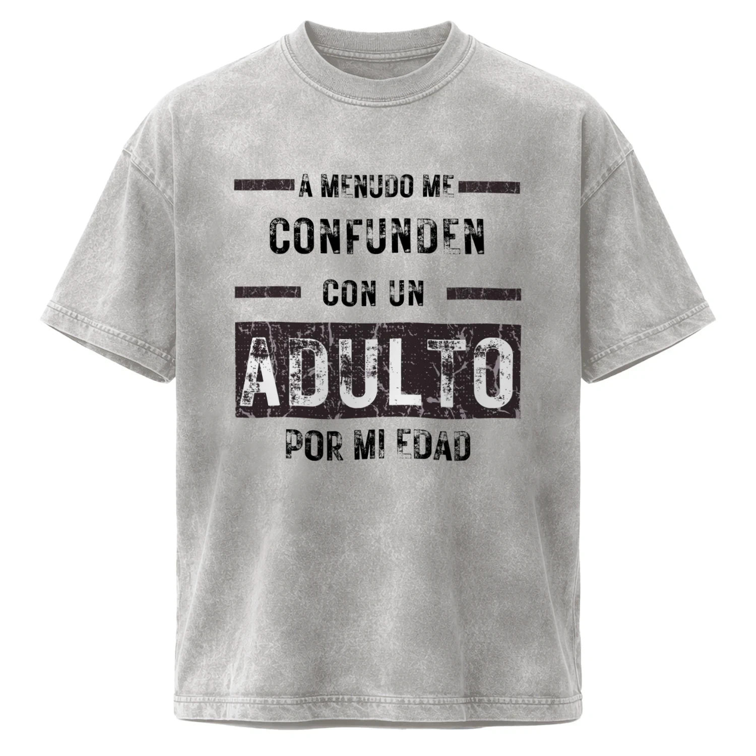 Acid Washed T-shirt Camiseta Graciosa Adolescente 'Me Confunden con un Adulto' | Regalo Cumpleaños Sarcástico Teen | Camiseta Humor Frase