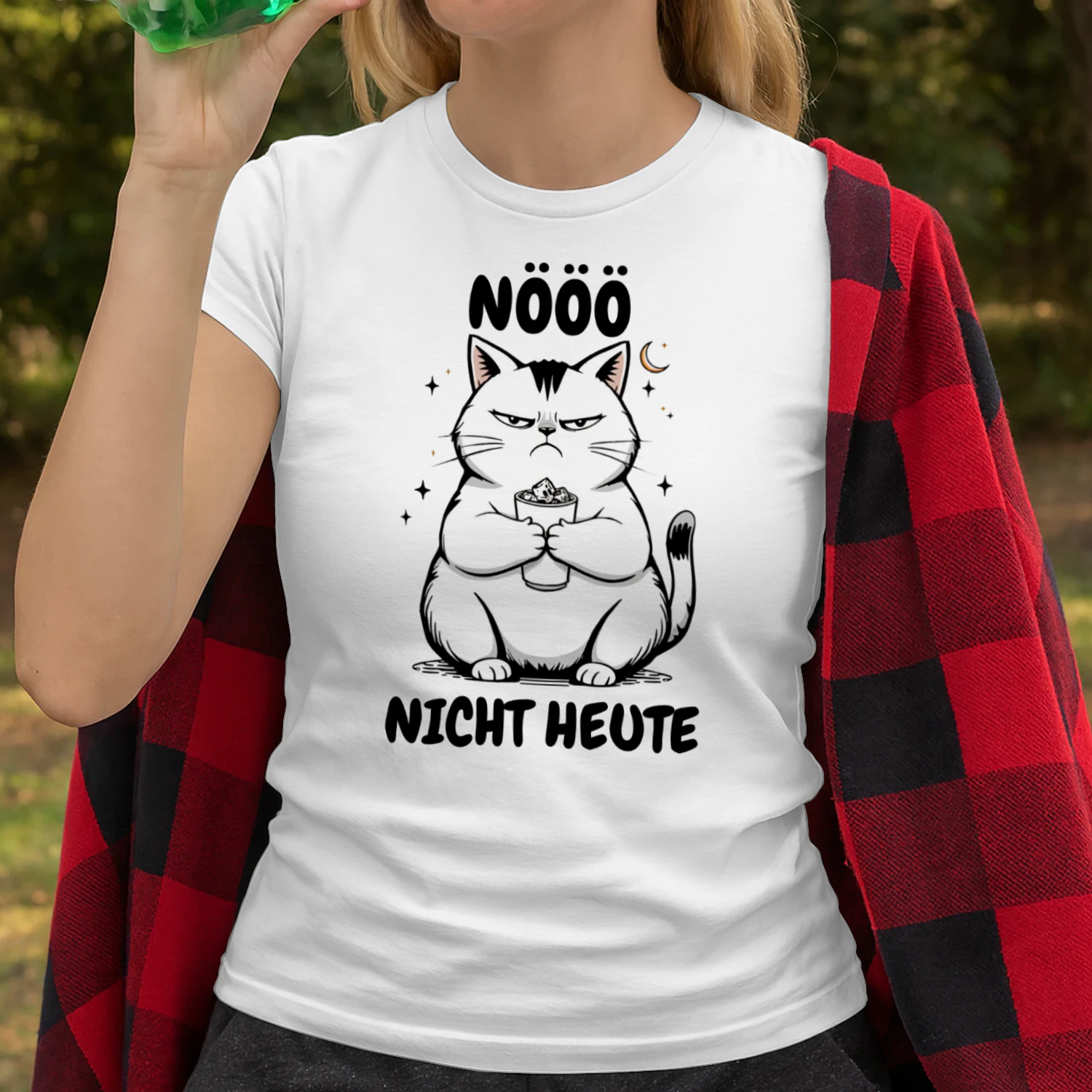 Nöö..Nicht Heute Nope Not Today T-Shirt | Funny Grumpy Cat Shirt Women | Sarcastic Tee | Coffee Lover Gift | Cute Cat Graphic Tee | Gift For Her | Humor Shirt