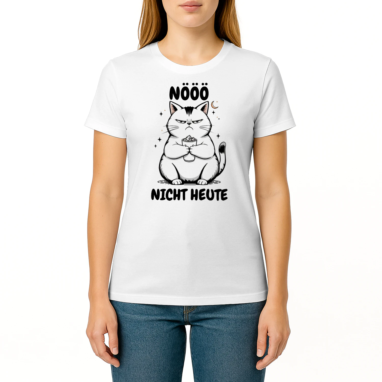 Nöö..Nicht Heute Nope Not Today T-Shirt | Funny Grumpy Cat Shirt Women | Sarcastic Tee | Coffee Lover Gift | Cute Cat Graphic Tee | Gift For Her | Humor Shirt