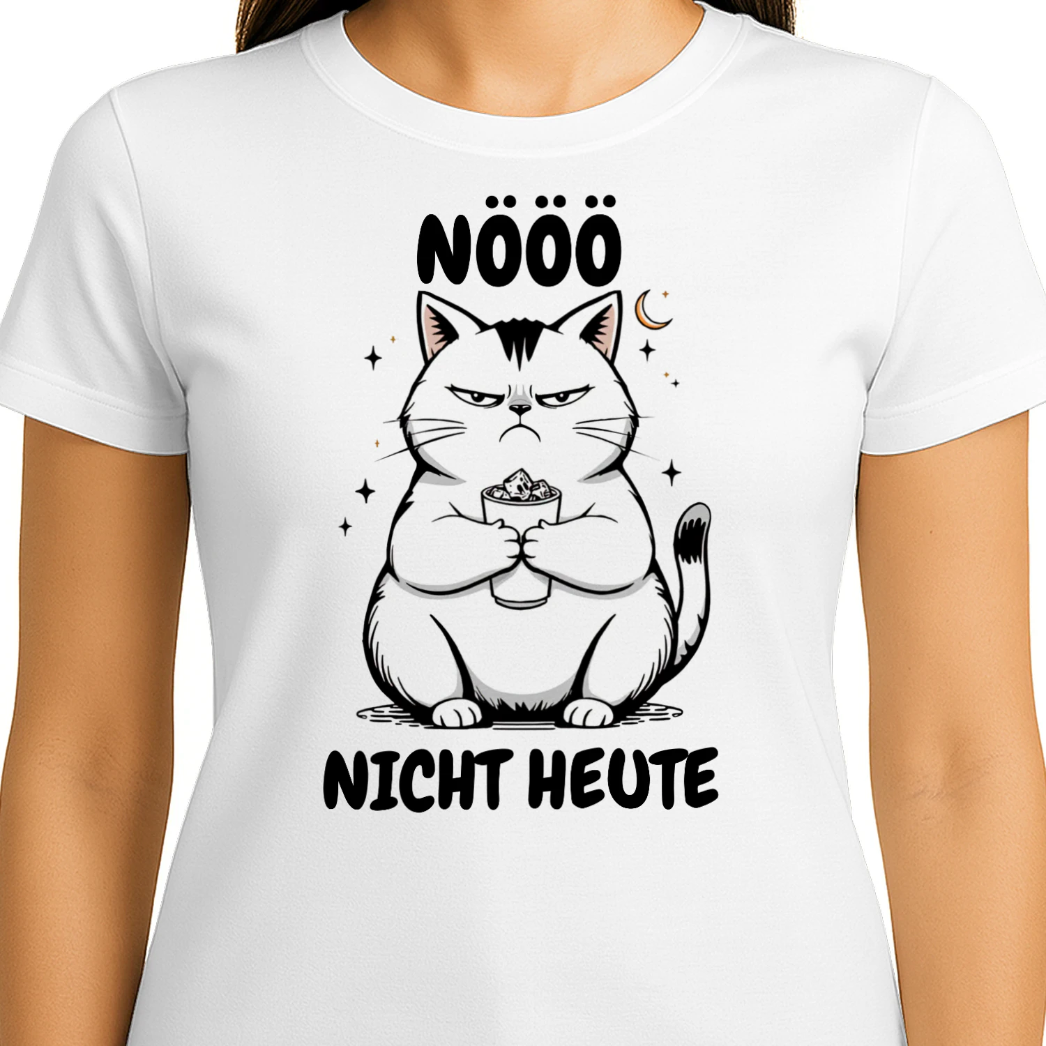 Nöö..Nicht Heute Nope Not Today T-Shirt | Funny Grumpy Cat Shirt Women | Sarcastic Tee | Coffee Lover Gift | Cute Cat Graphic Tee | Gift For Her | Humor Shirt