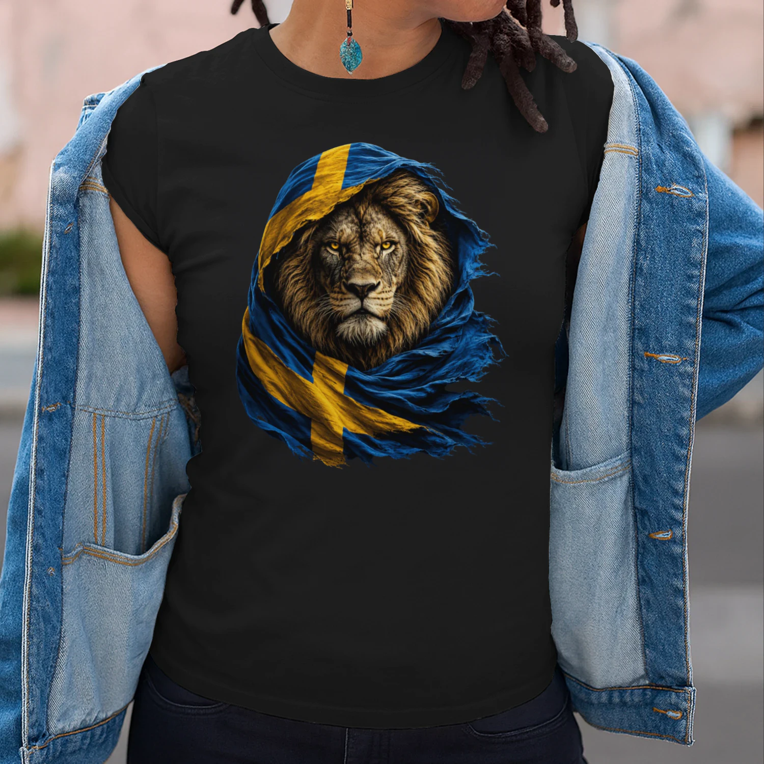 Svenska Lejonet Flagga Sverige Grafik Patriotisk Design