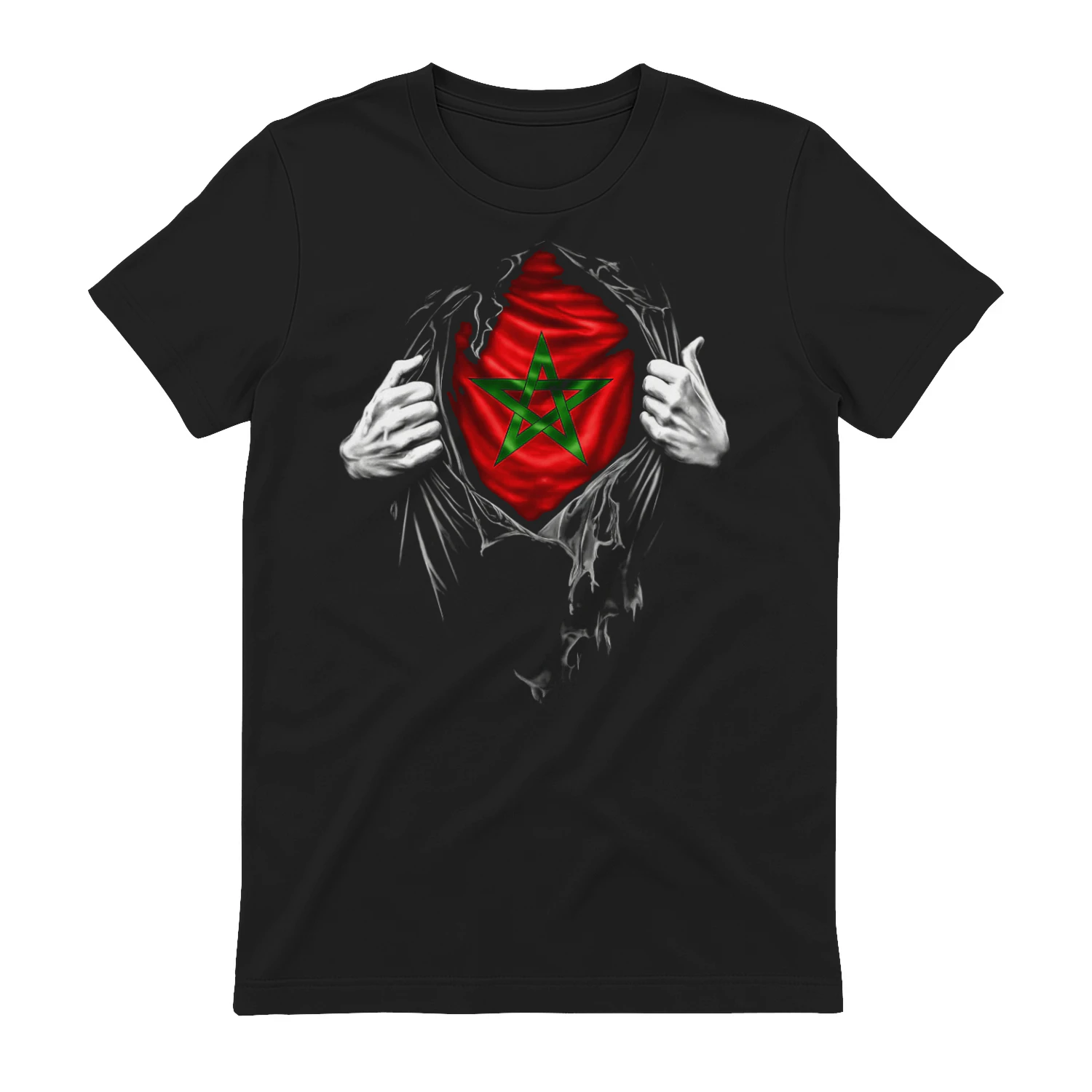 Proud Moroccan Inside – Morocco Flag Ripped T-Shirt