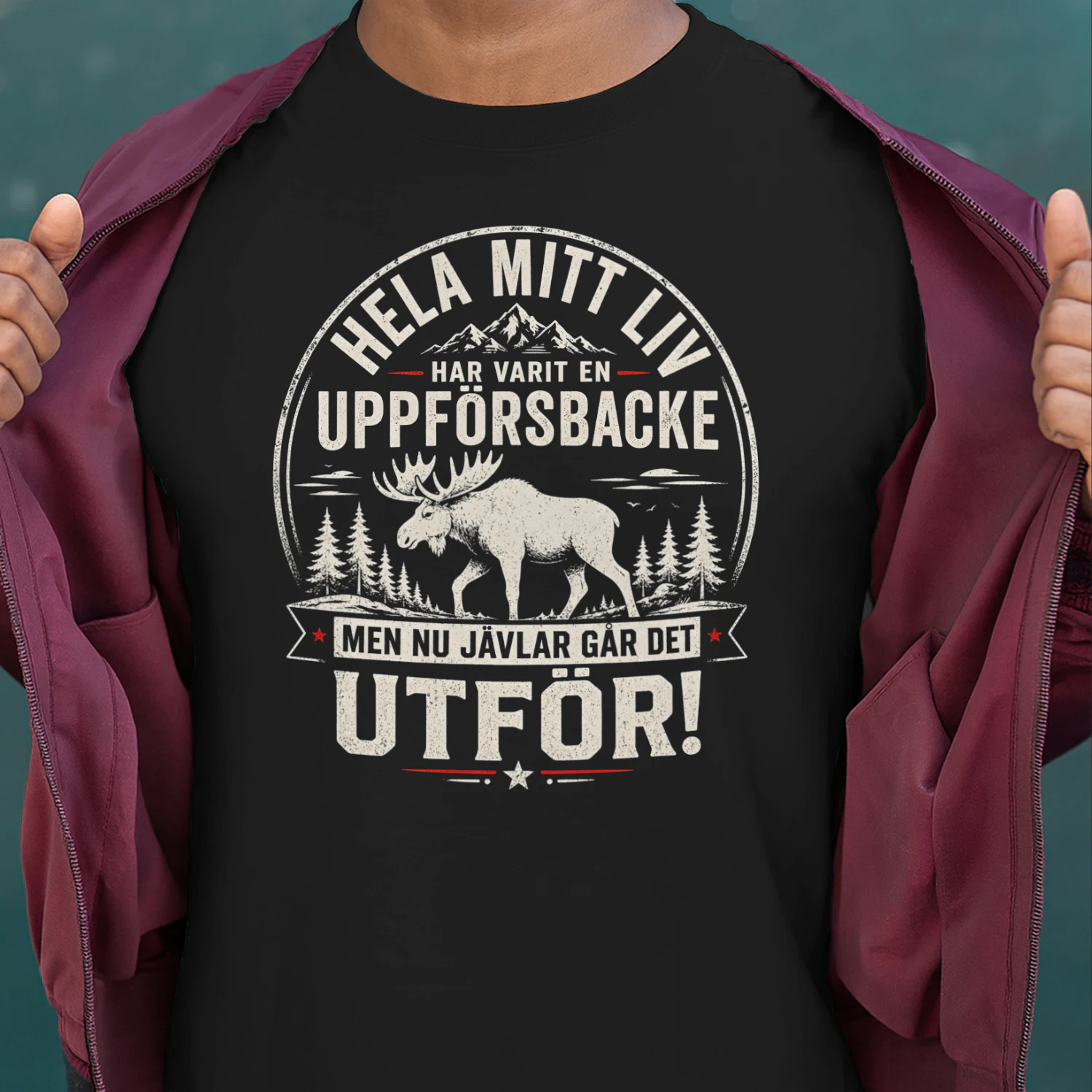 SE – Rolig Svensk T-Shirt 🎉 – Hela Mitt Liv Har Varit En Uppförsbacke