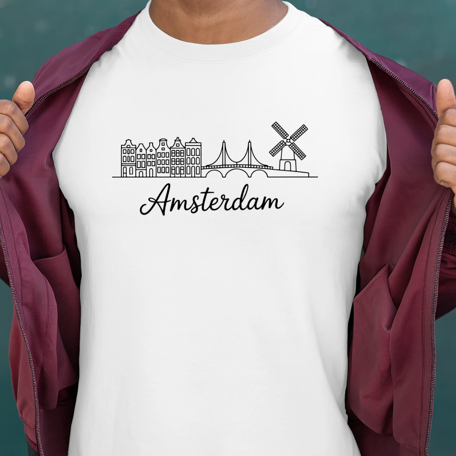 Amsterdam Pride Skyline Minimalist One-Line