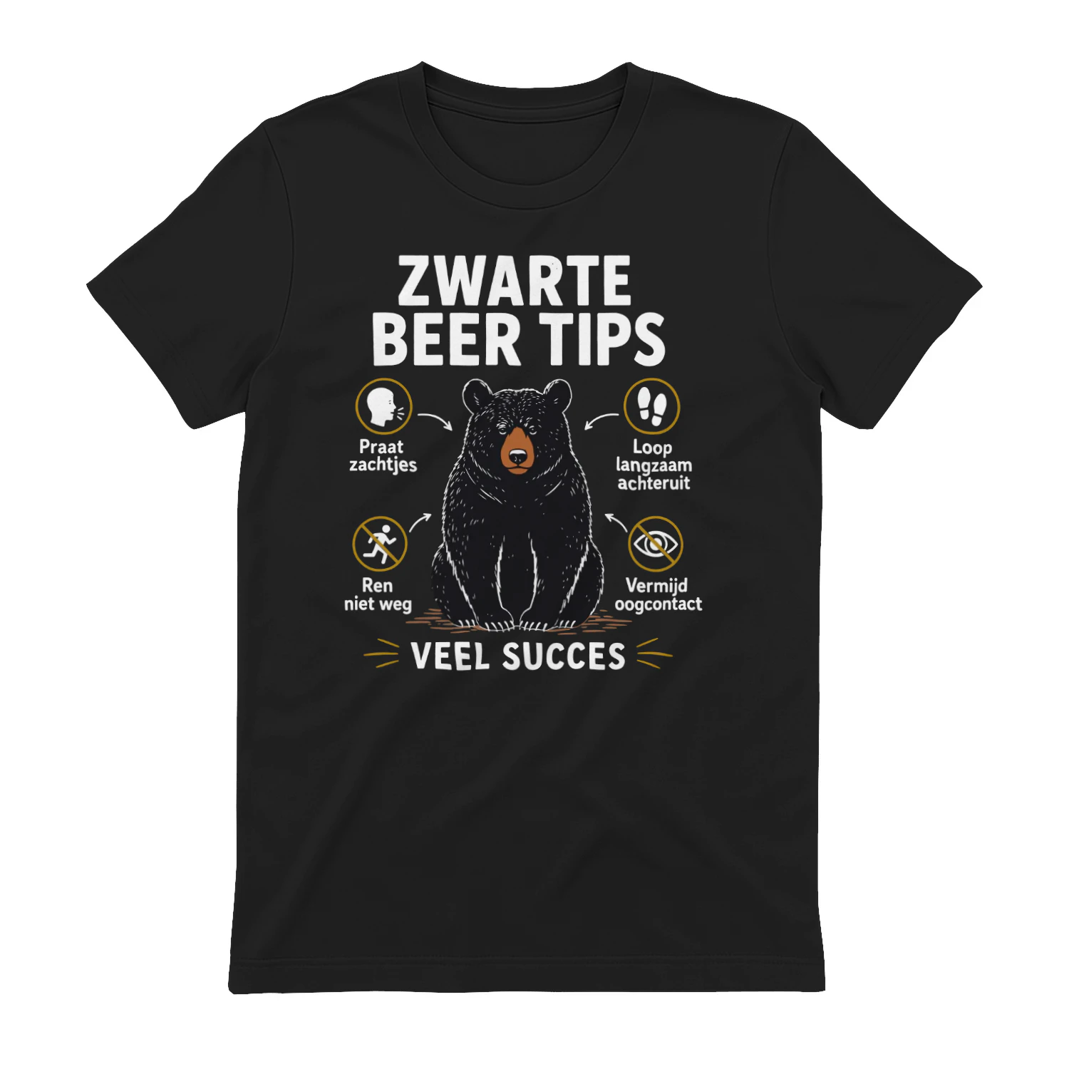 ZWARTE BEER TIPS T-shirt Grappig Outdoor Shirt Minimalistisch Kamperen Cadeau 