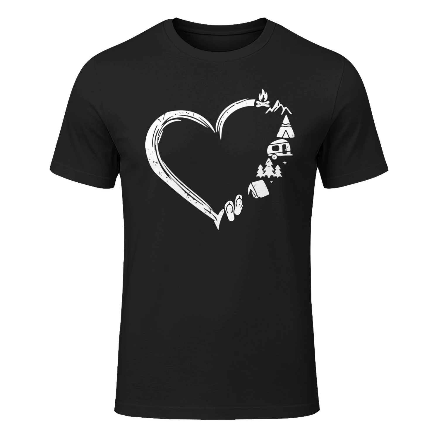 Kampeer hart Shirt Outdoor Avontuur & Kampeerder Tee Shirt