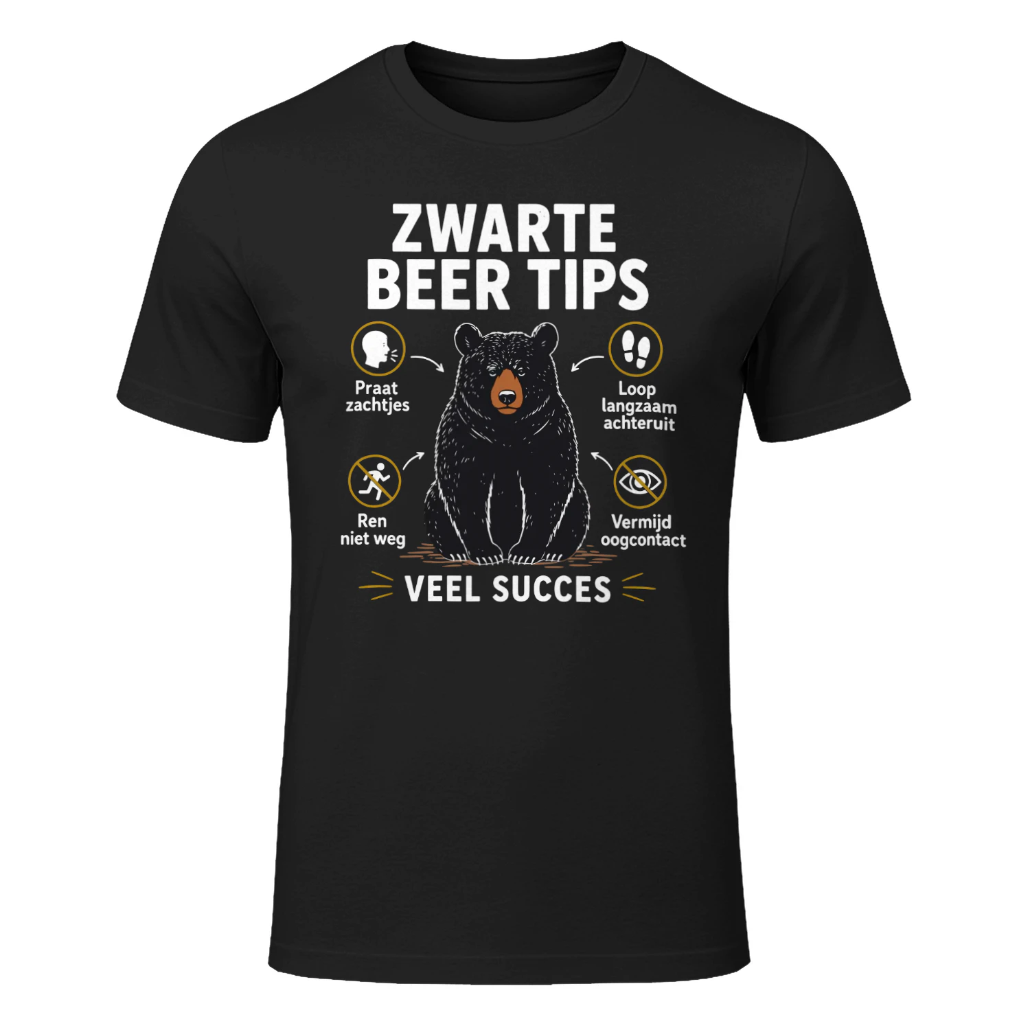 ZWARTE BEER TIPS T-shirt Grappig Outdoor Shirt Minimalistisch Kamperen Cadeau 