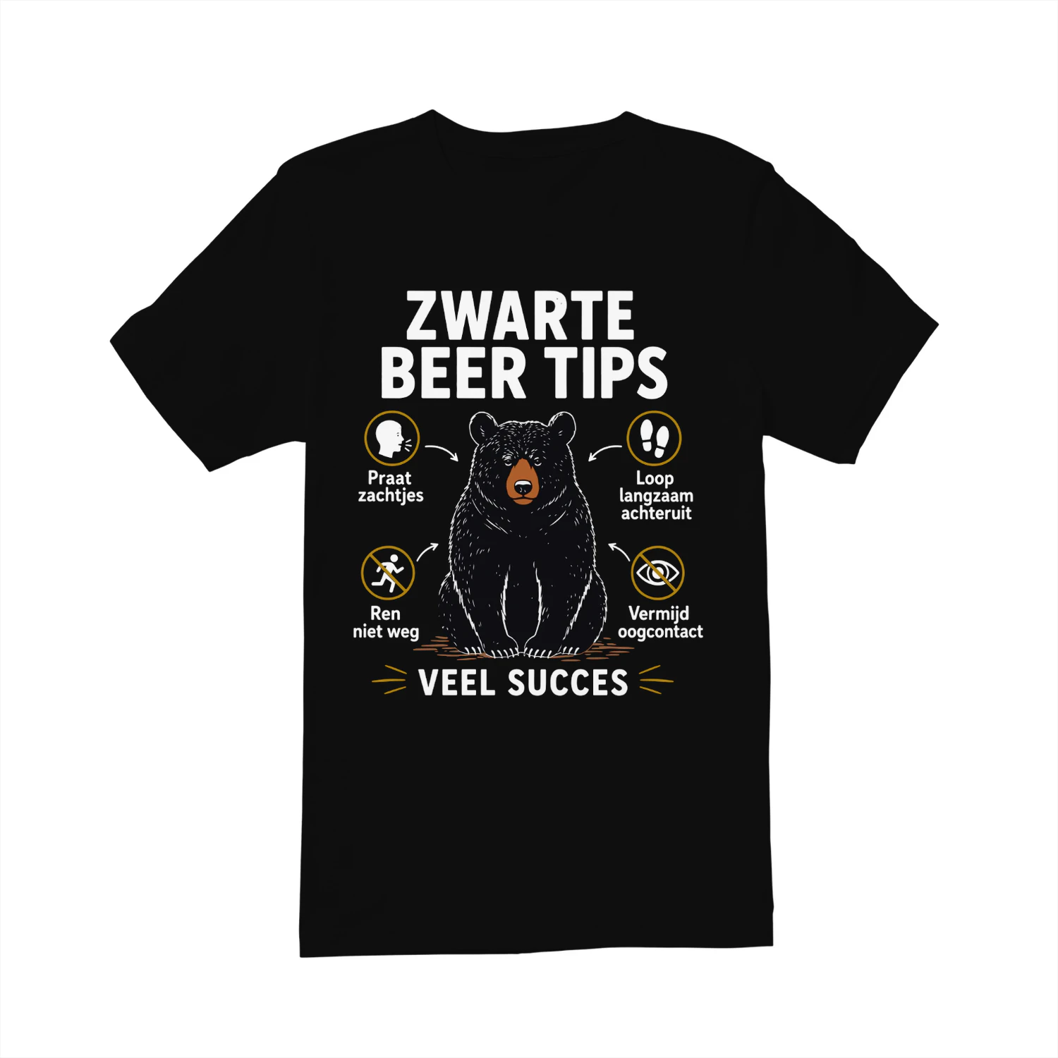 ZWARTE BEER TIPS T-shirt Grappig Outdoor Shirt Minimalistisch Kamperen Cadeau 