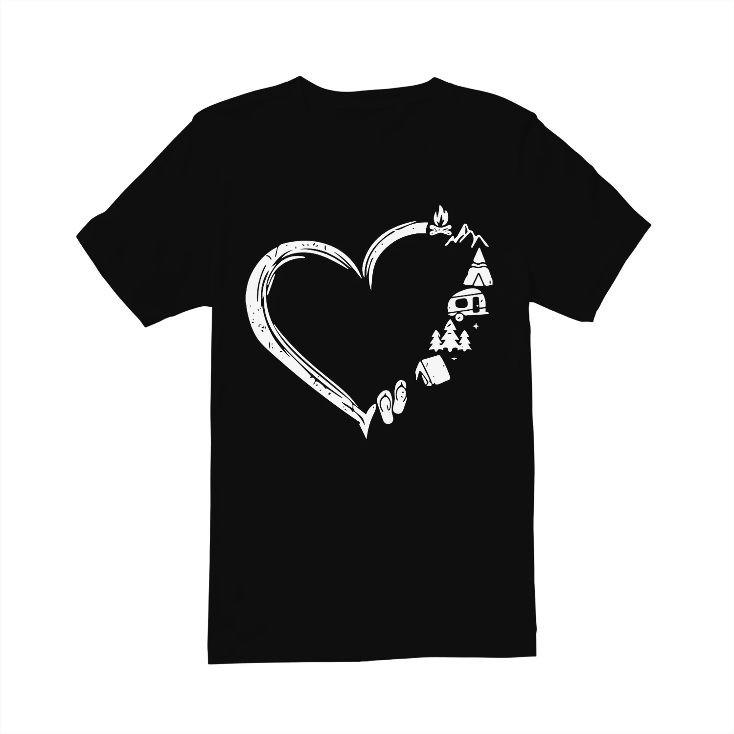 Kampeer hart Shirt Outdoor Avontuur & Kampeerder Tee Shirt