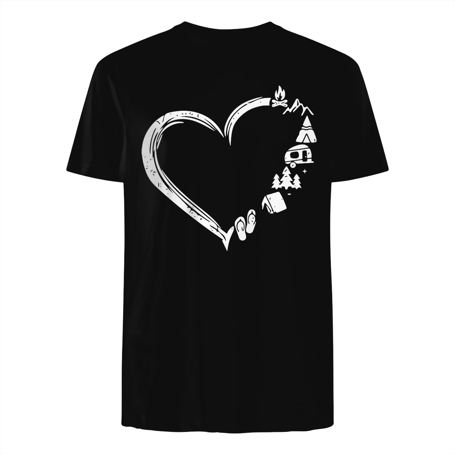 Kampeer hart Shirt Outdoor Avontuur & Kampeerder Tee Shirt