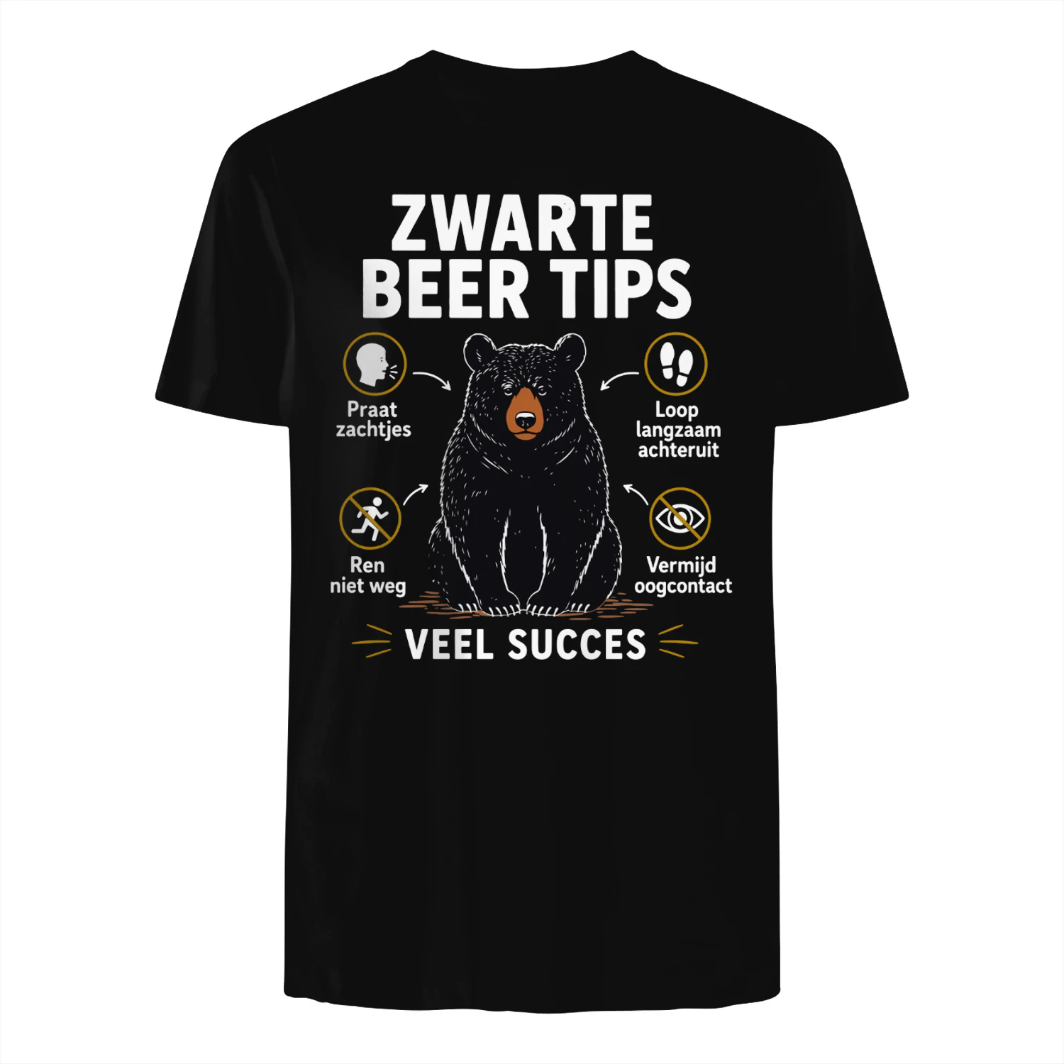 ZWARTE BEER TIPS T-shirt Grappig Outdoor Shirt Minimalistisch Kamperen Cadeau 