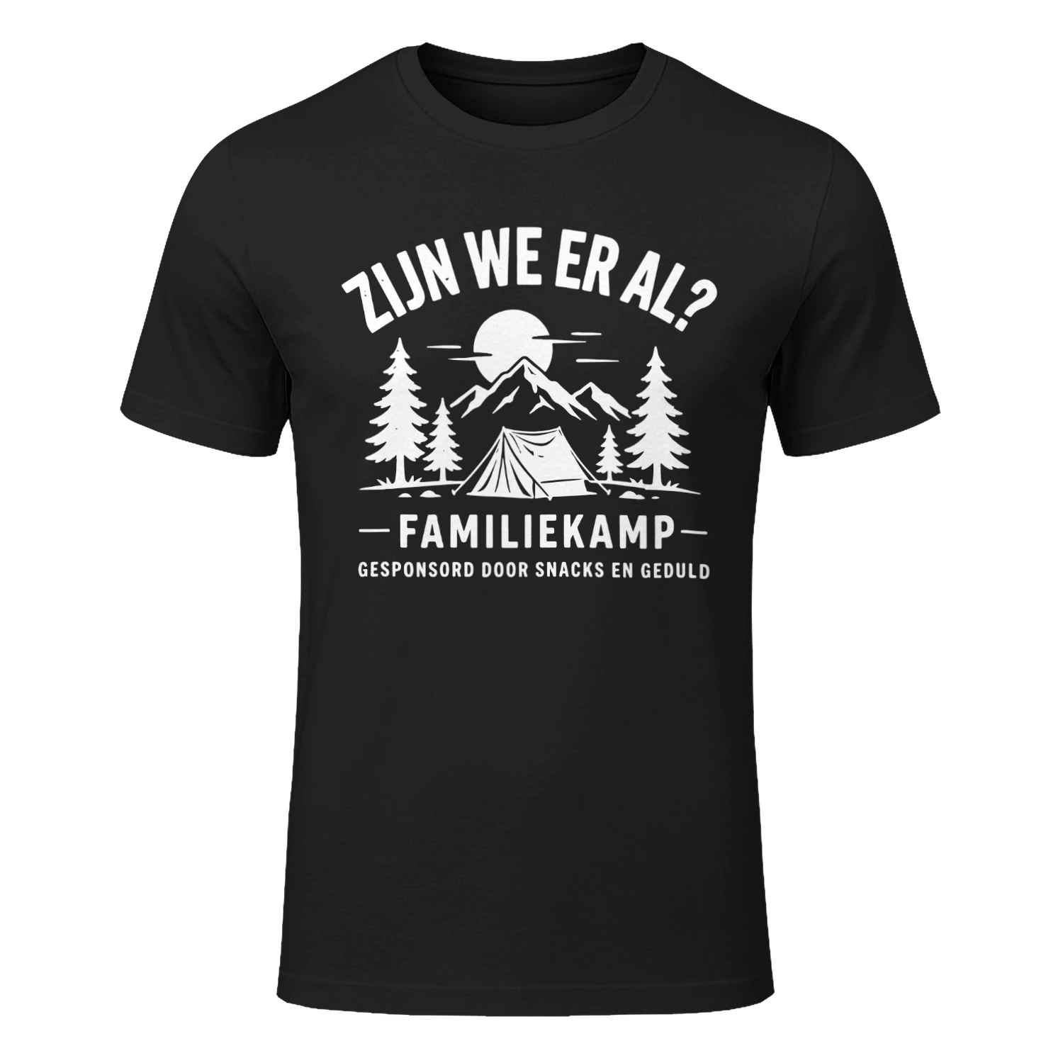 Grappige Familie Kampeer T-Shirt Zijn We Er Al?
