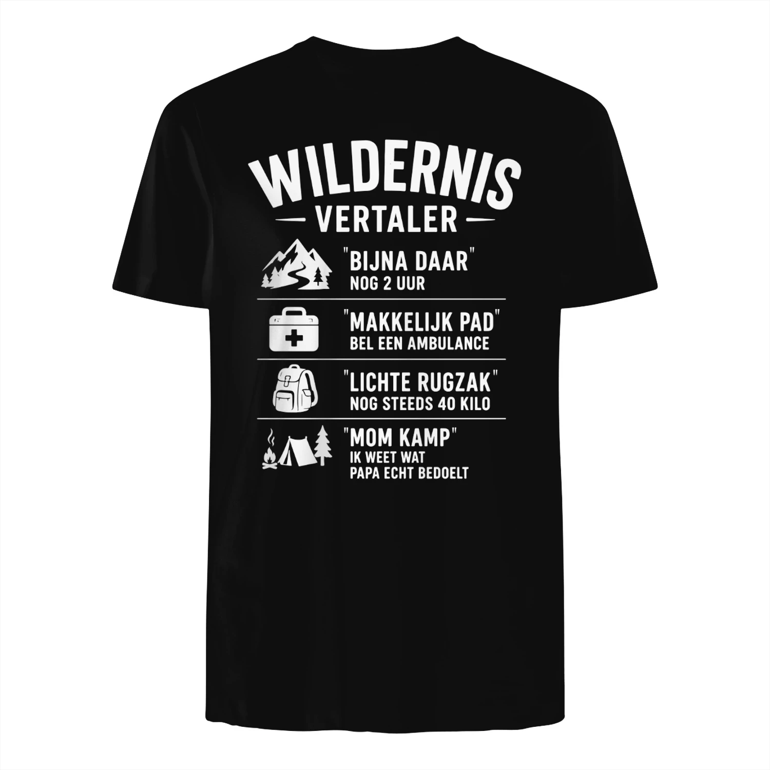 Wilderness Vertaler Camping Shirt Grappig Kampeer T-Shirt voor Campingliefhebbers, Wandelaars & Outdoor Fans