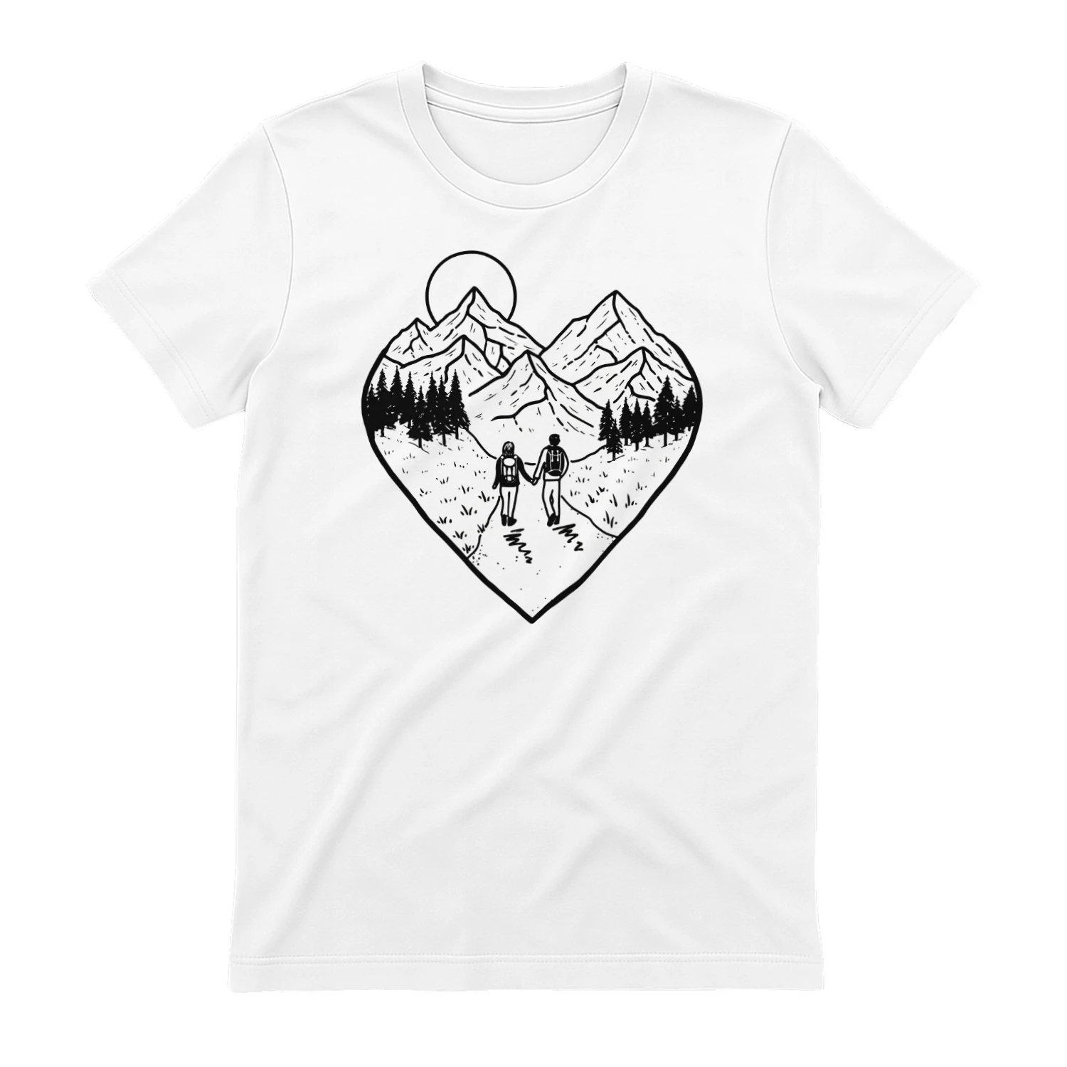 Aesthetic Hiking Heart Mountain Nature Outdoorsy, Wandel, Cadeau voor wandelaars Bergen clothing