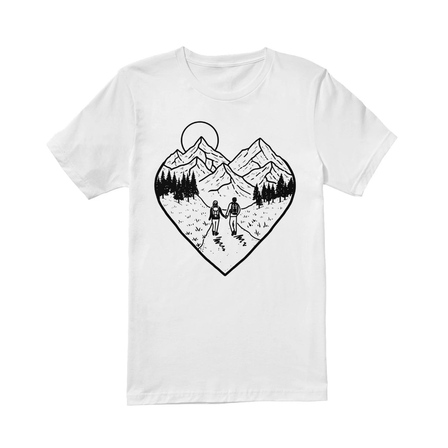 Aesthetic Hiking Heart Mountain Nature Outdoorsy, Wandel, Cadeau voor wandelaars Bergen clothing