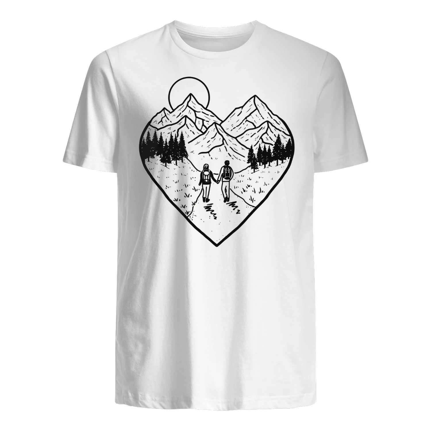 Aesthetic Hiking Heart Mountain Nature Outdoorsy, Wandel, Cadeau voor wandelaars Bergen clothing