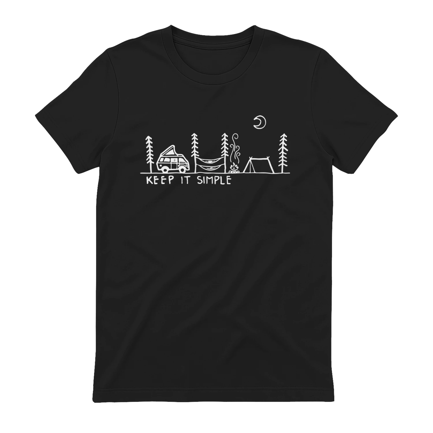 Minimalist Van Life & Camping Line Art Nature Inspired "Keep It Simple" Adventure