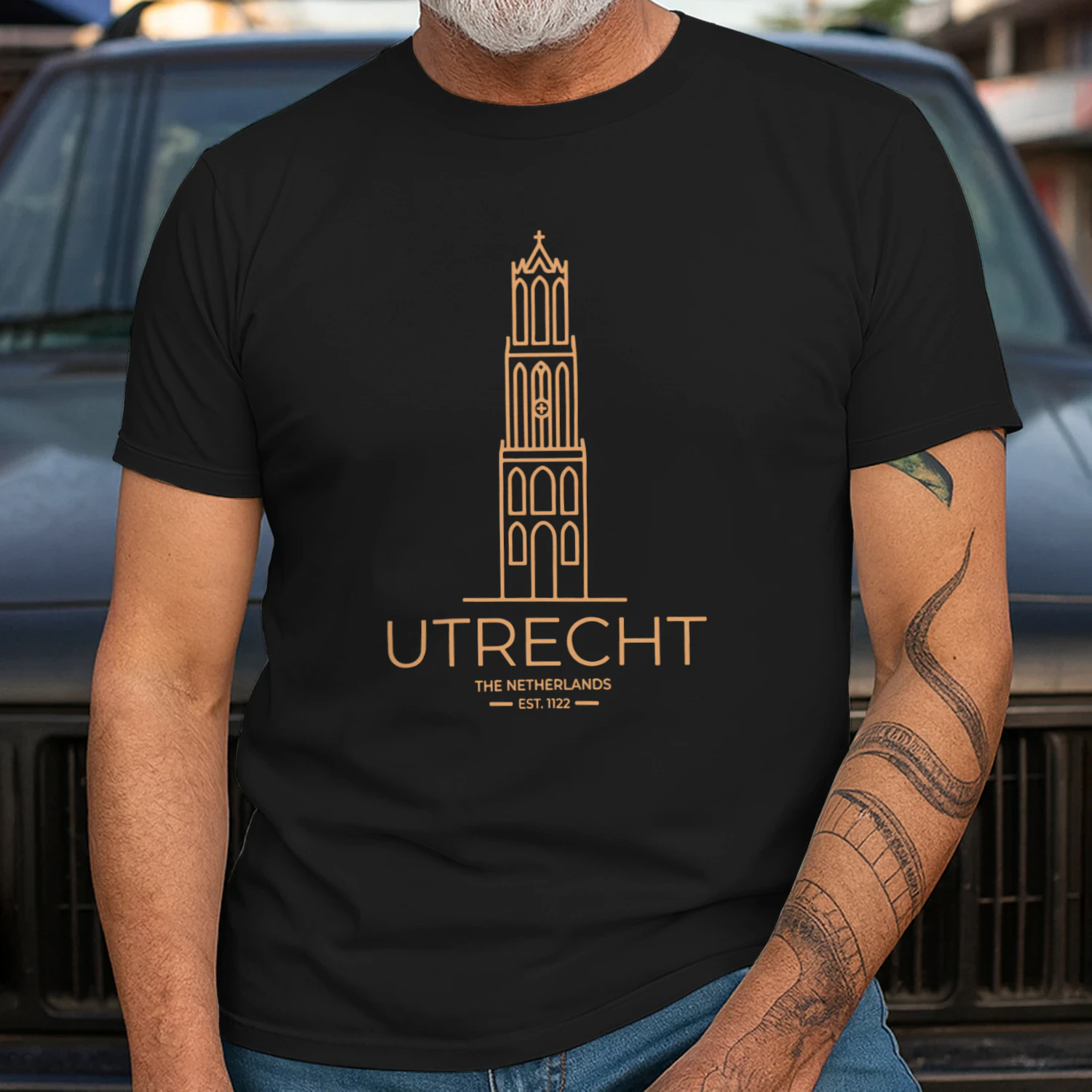Utrecht Dom Tower Minimalist Streetwear T-Shirt