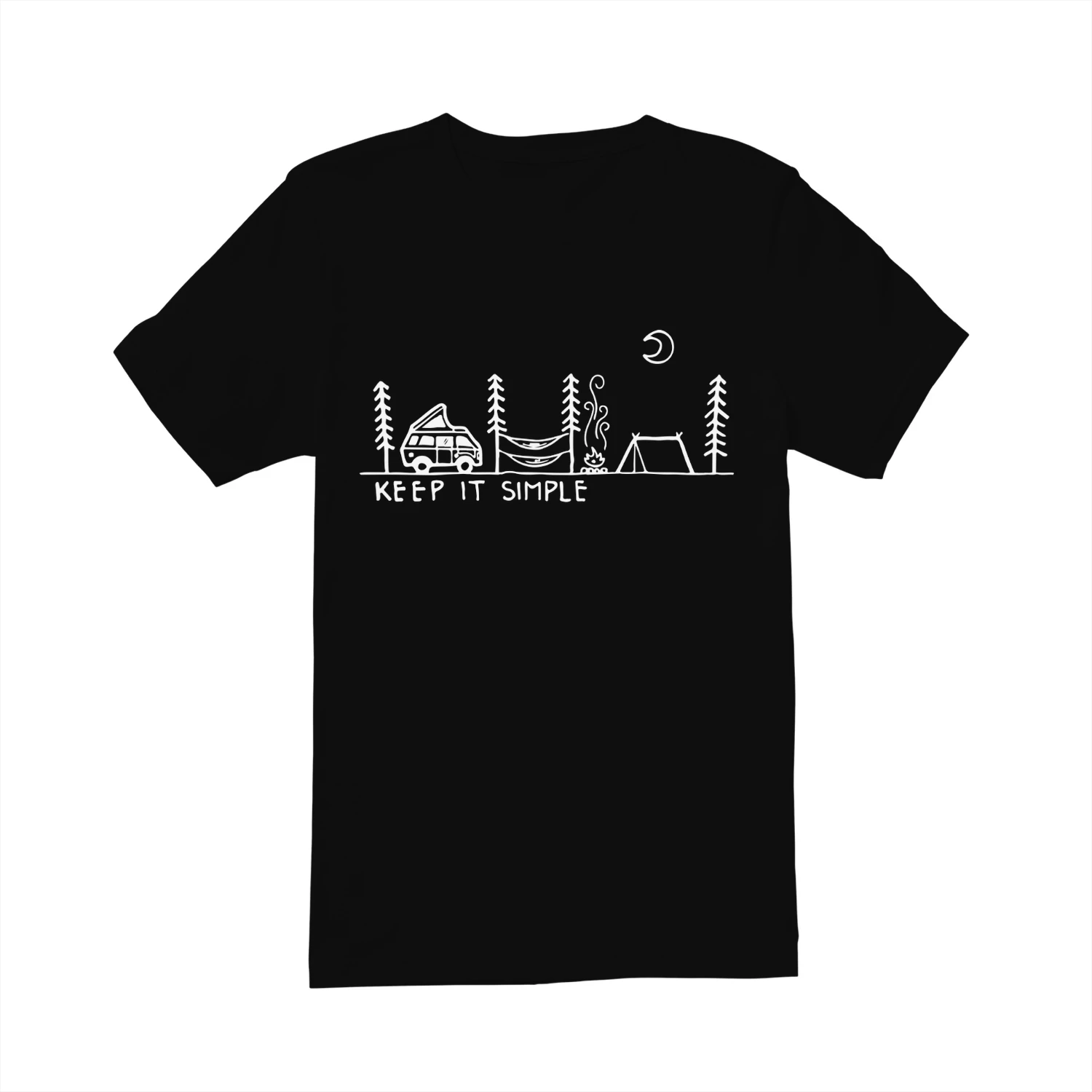 Minimalist Van Life & Camping Line Art Nature Inspired "Keep It Simple" Adventure