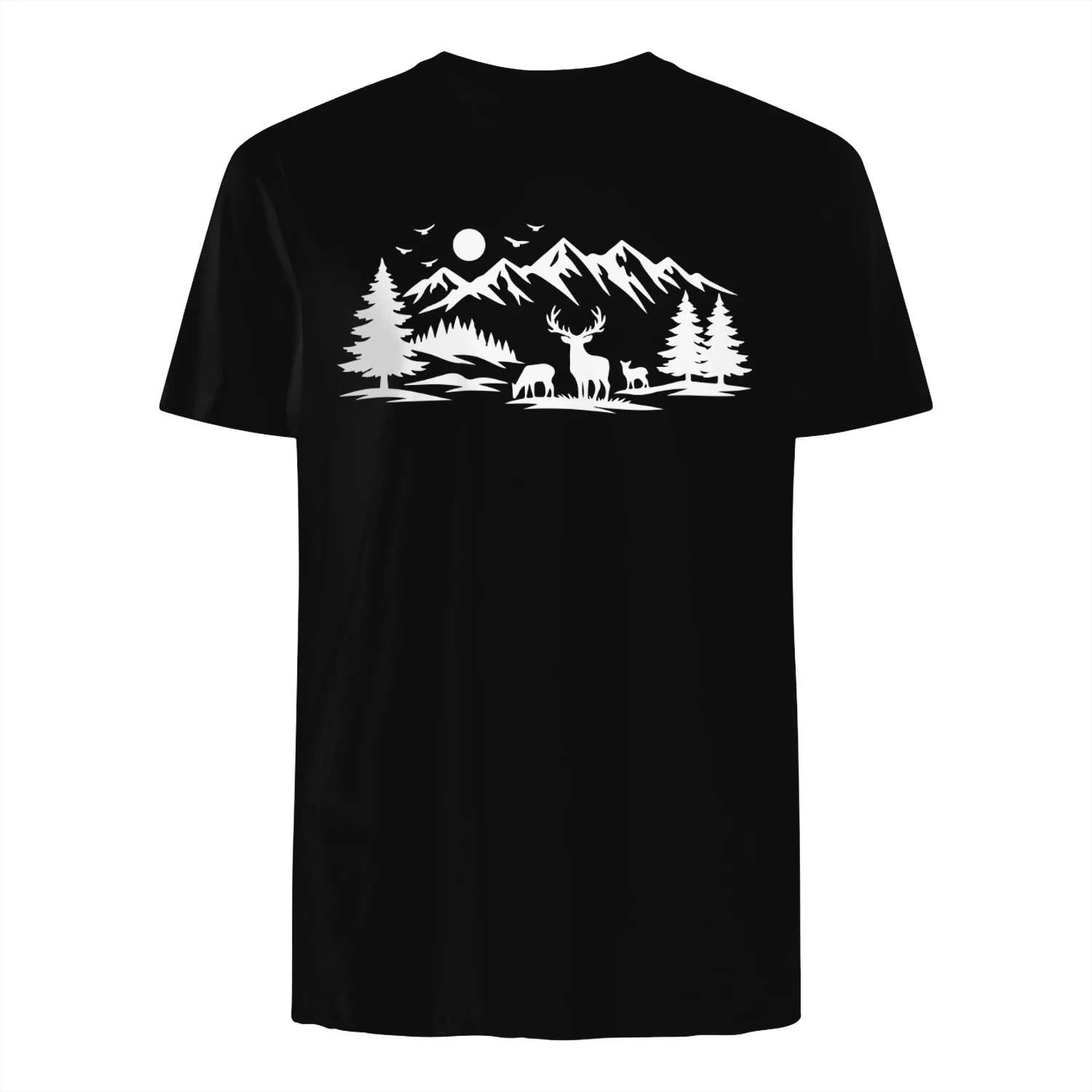 Minimalist Deer Family Mountain Line Art Shirt, Mug, Poster - Luxury Hiking & Camping Decor - Elegant Hunter Gift - Nature Outdoor Apparel