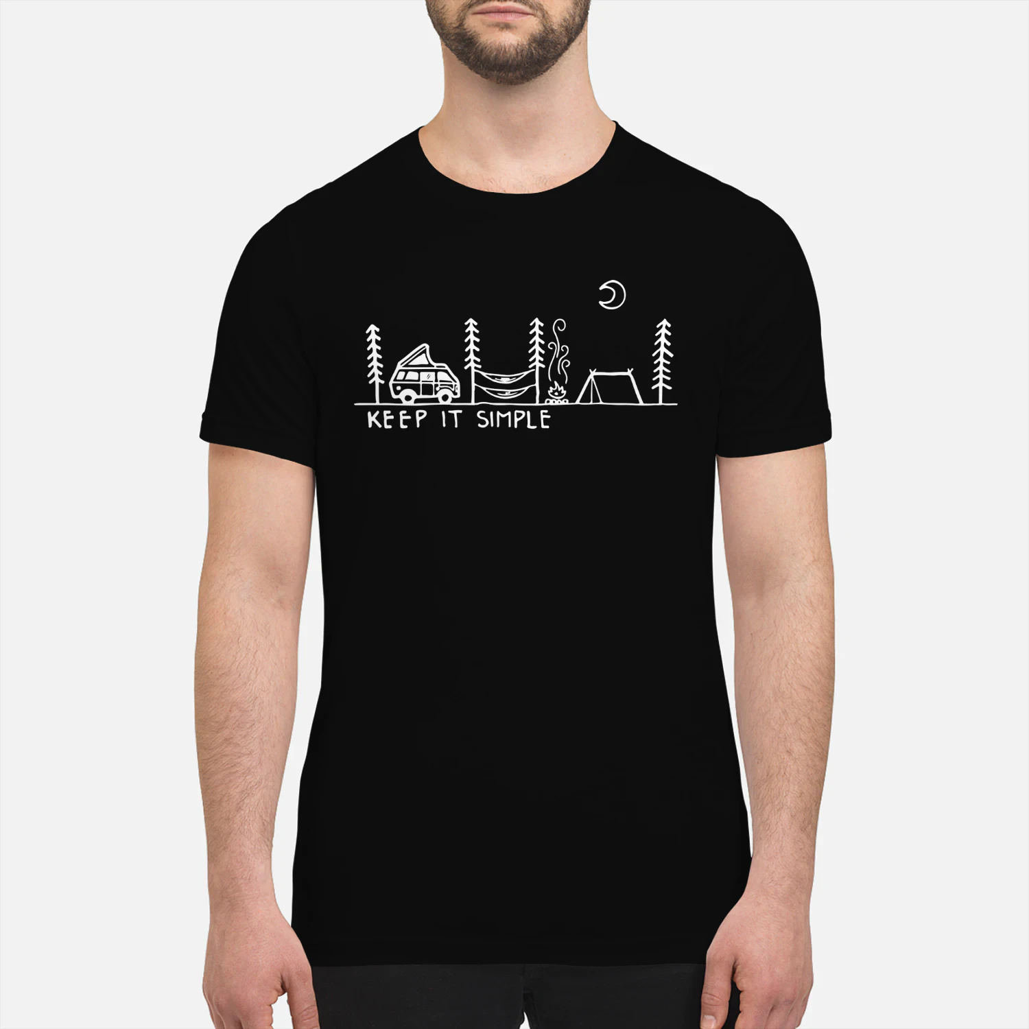 Minimalist Van Life & Camping Line Art Nature Inspired "Keep It Simple" Adventure