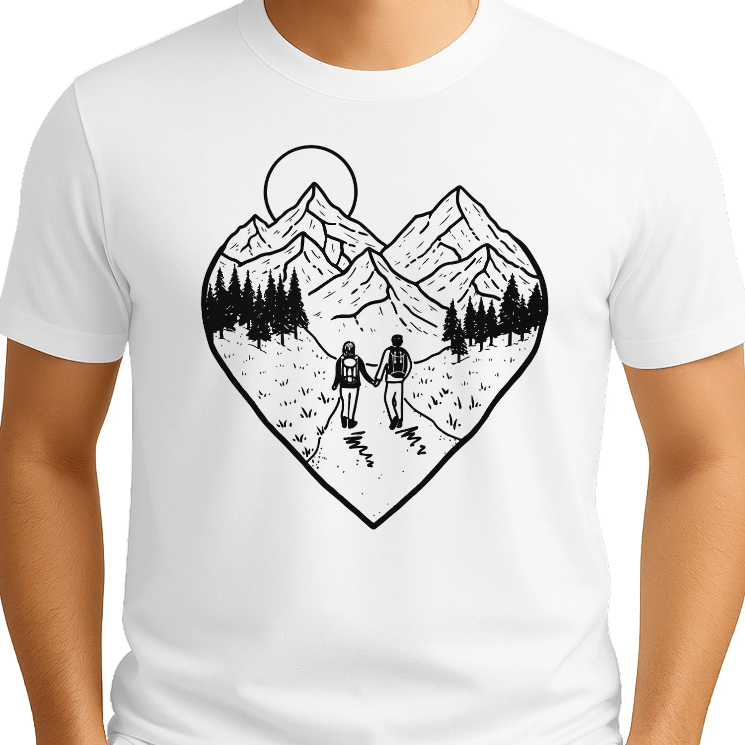 Aesthetic Hiking Heart Mountain Nature Outdoorsy, Wandel, Cadeau voor wandelaars Bergen clothing