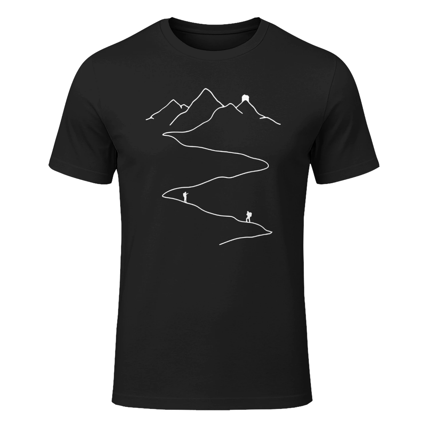 Minimalistisch Bergpad Line Art Wandel & Avontuur 