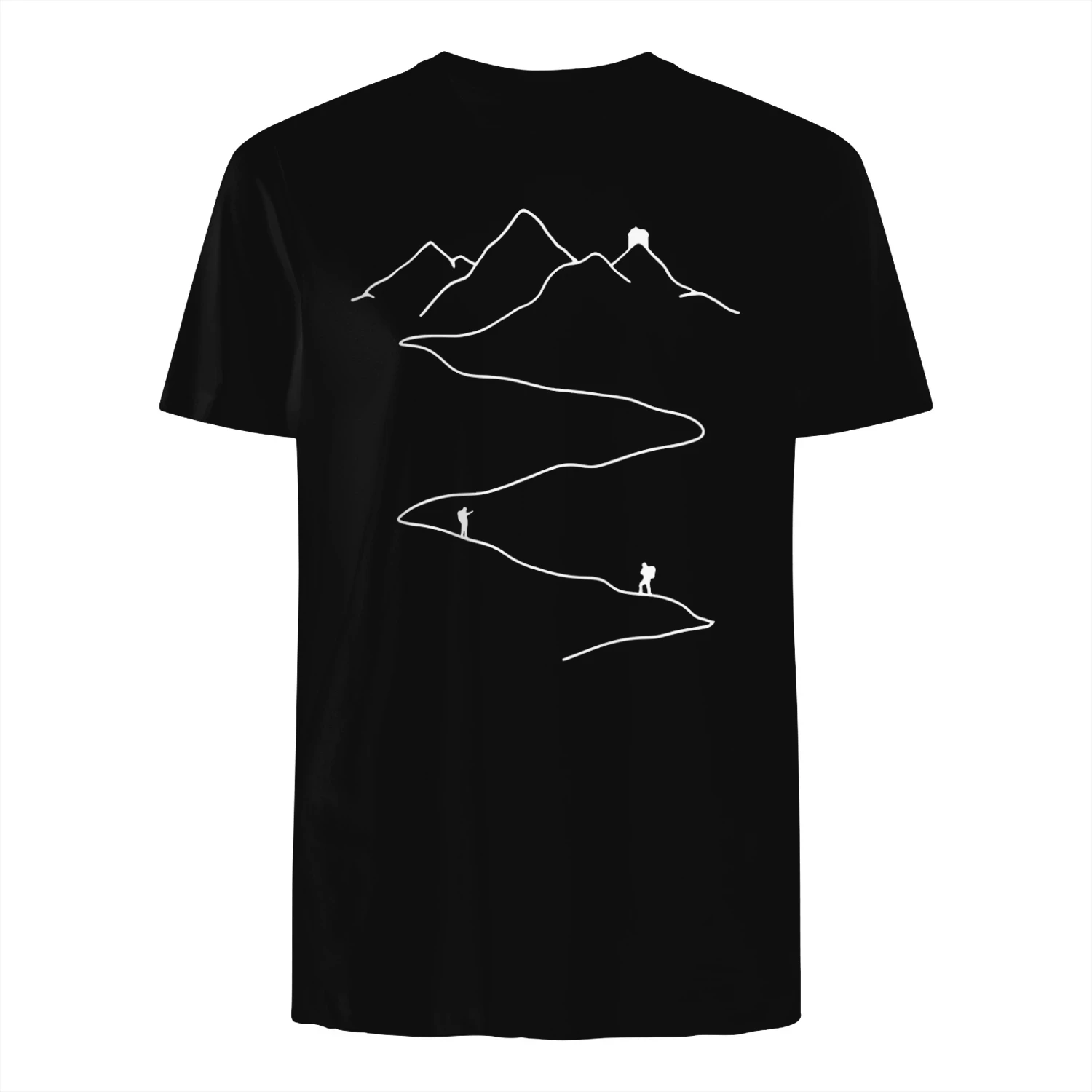 Minimalistisch Bergpad Line Art Wandel & Avontuur 