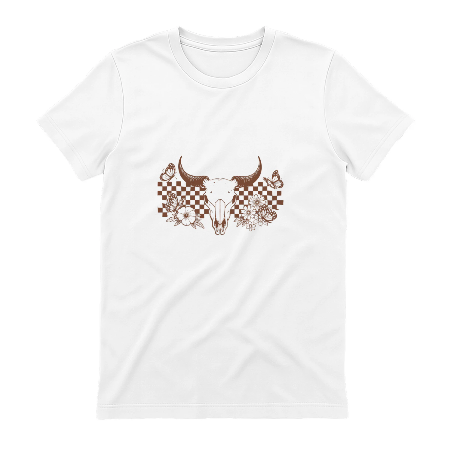 Longhorn Skull Checkered Butterflies