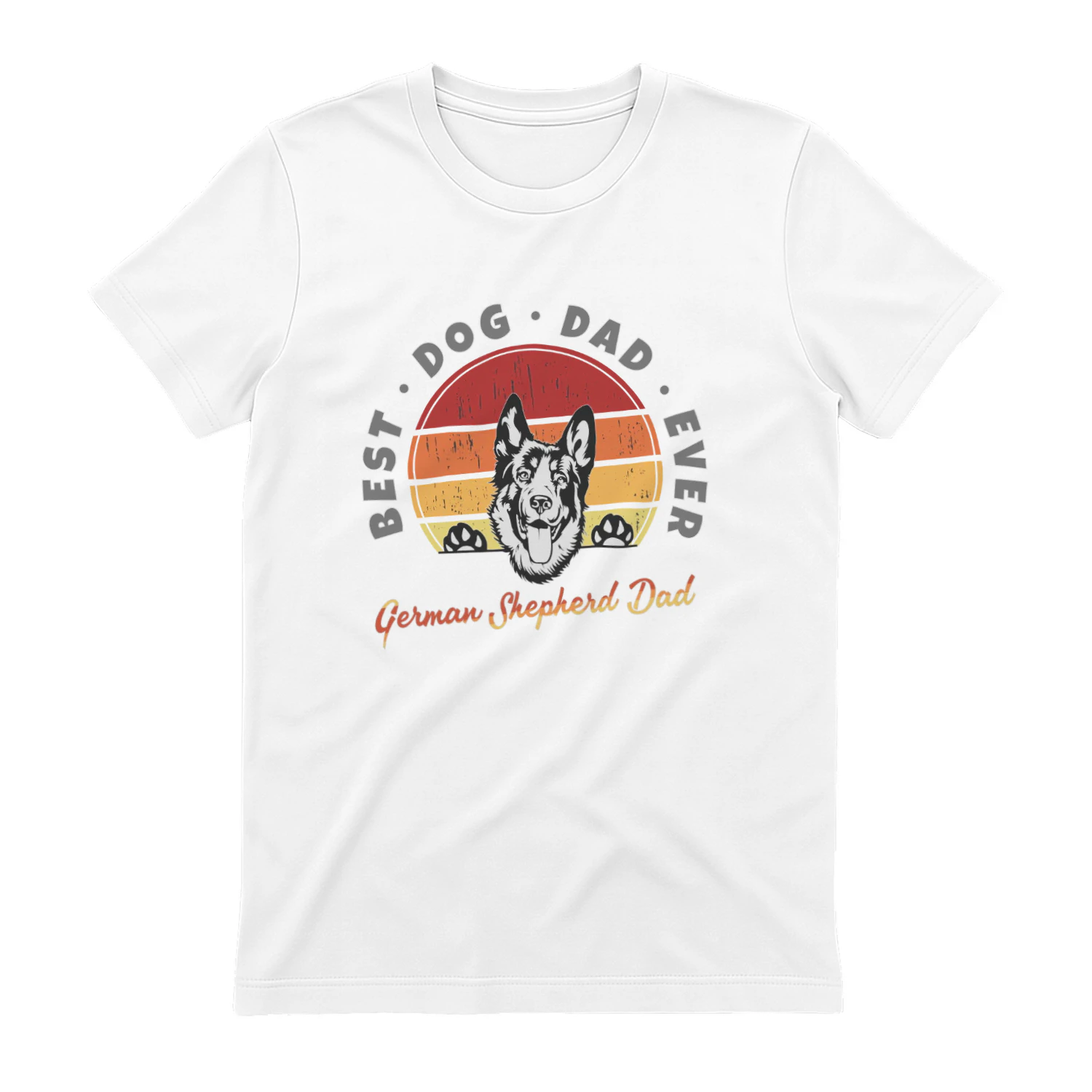 German Shepherd Dad Retro Sunset