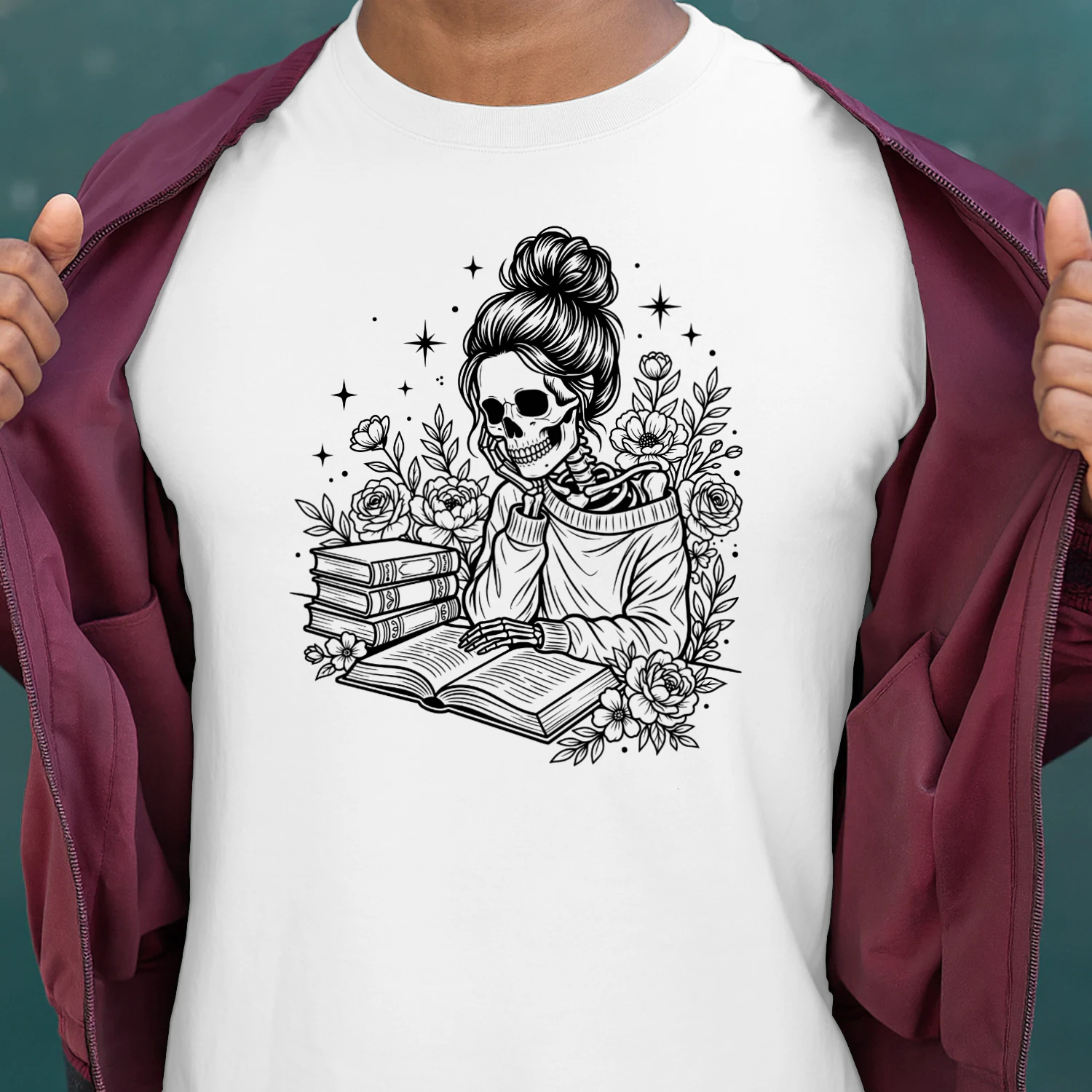 Skeleton Floral Reading