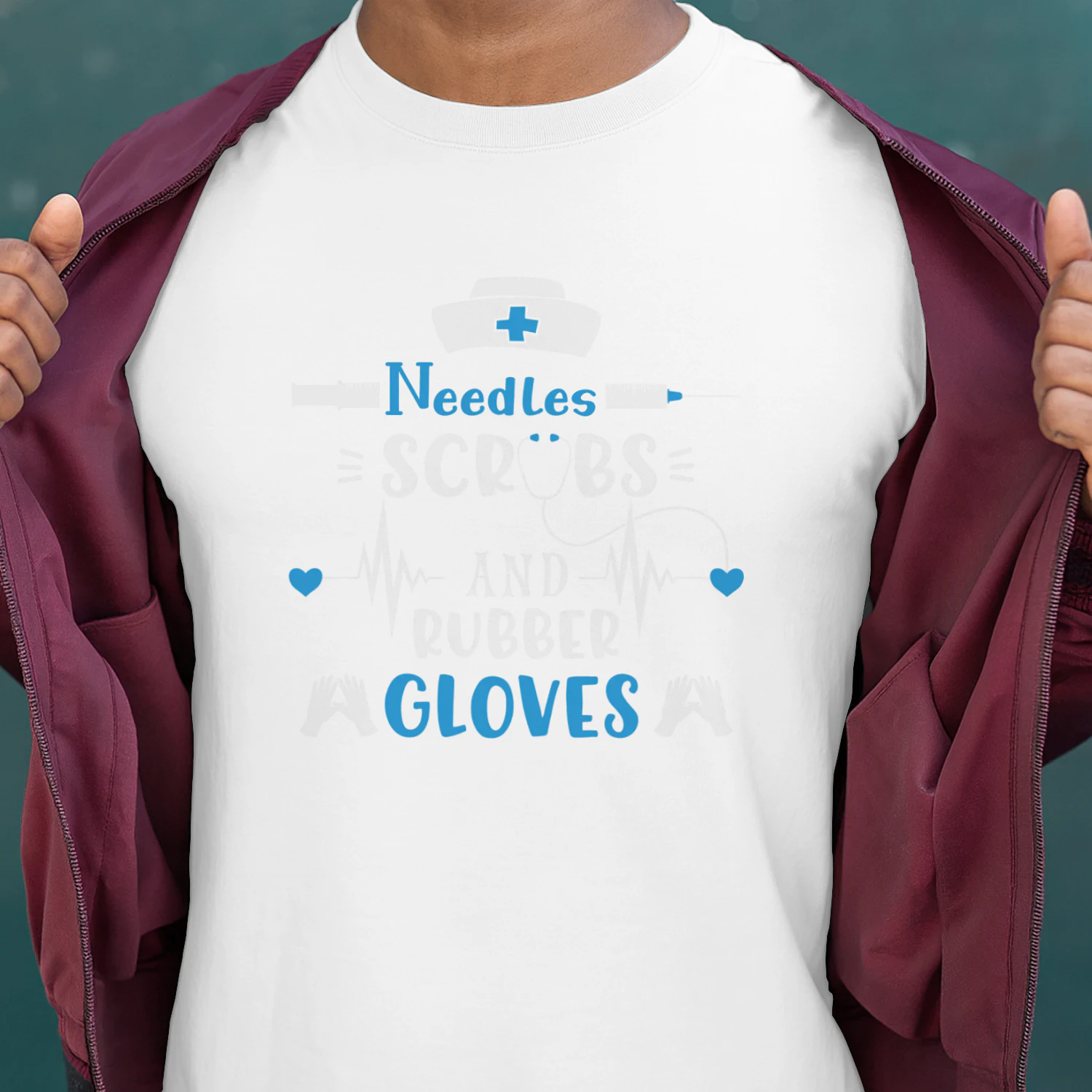 Needles Scrubs AND Rubber Gloves