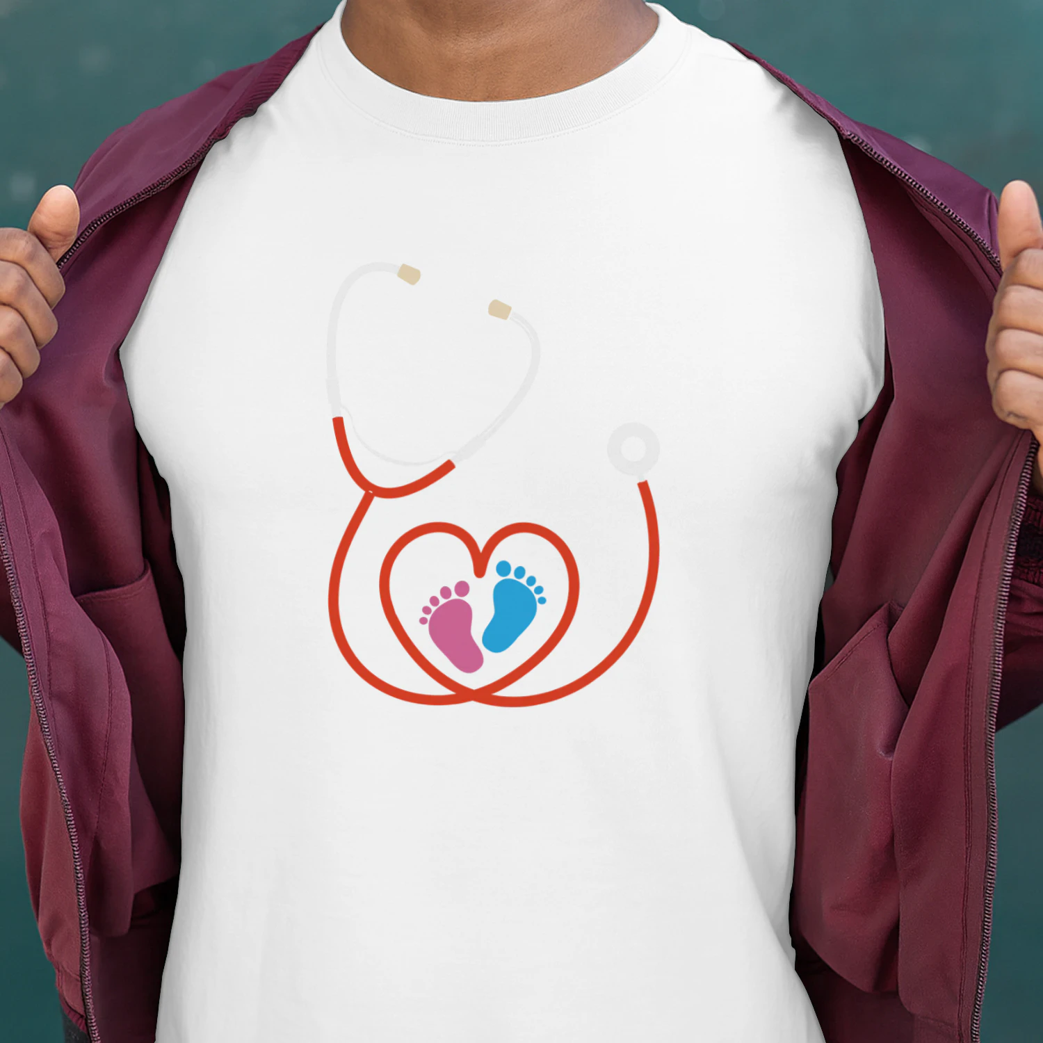 Stethoscope Heart Baby Feet