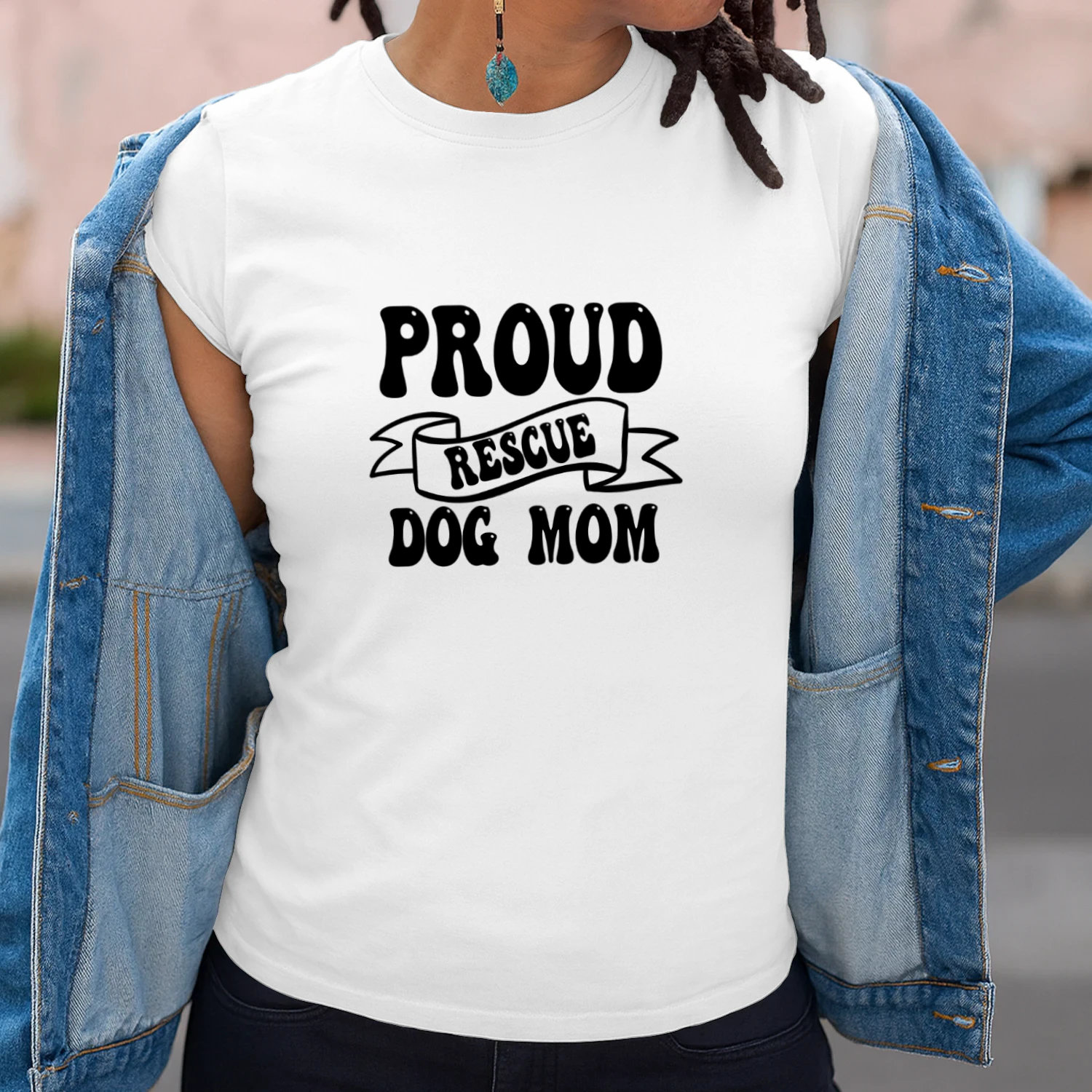Proud Rescue Dog Mom RETRO