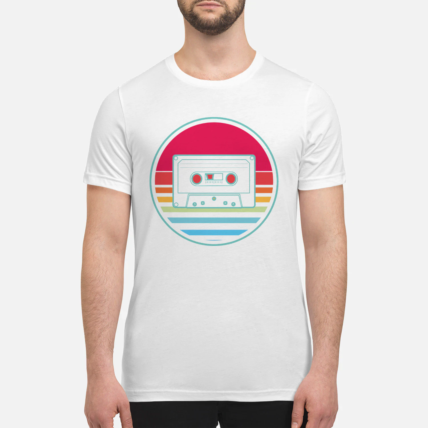 Retro Cassette Synthwave Sunset