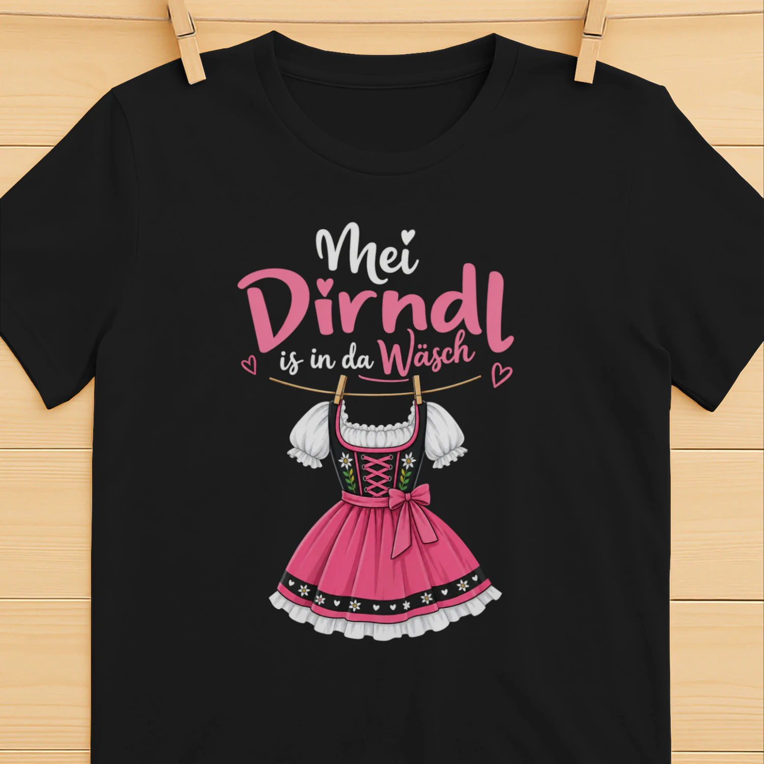 MEI Dirndl is in da Wäsch Damen Trachten Dirndl T-Shirt