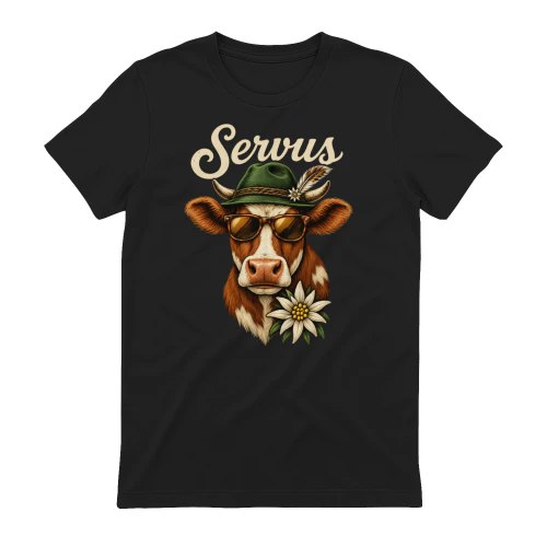 Servus Kuh Lustiges Oktoberfest Wiesn Wasen Tracht