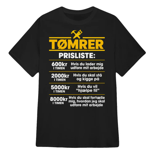 TØMRER PRISLISTE
