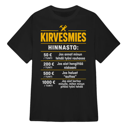 KIRVESMIES HINNASTO