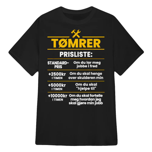 TØMRER PRISLISTE