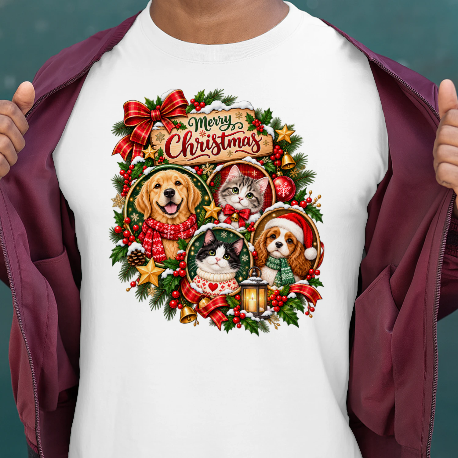Christmas Family & Pets Classic Unisex T-shirt